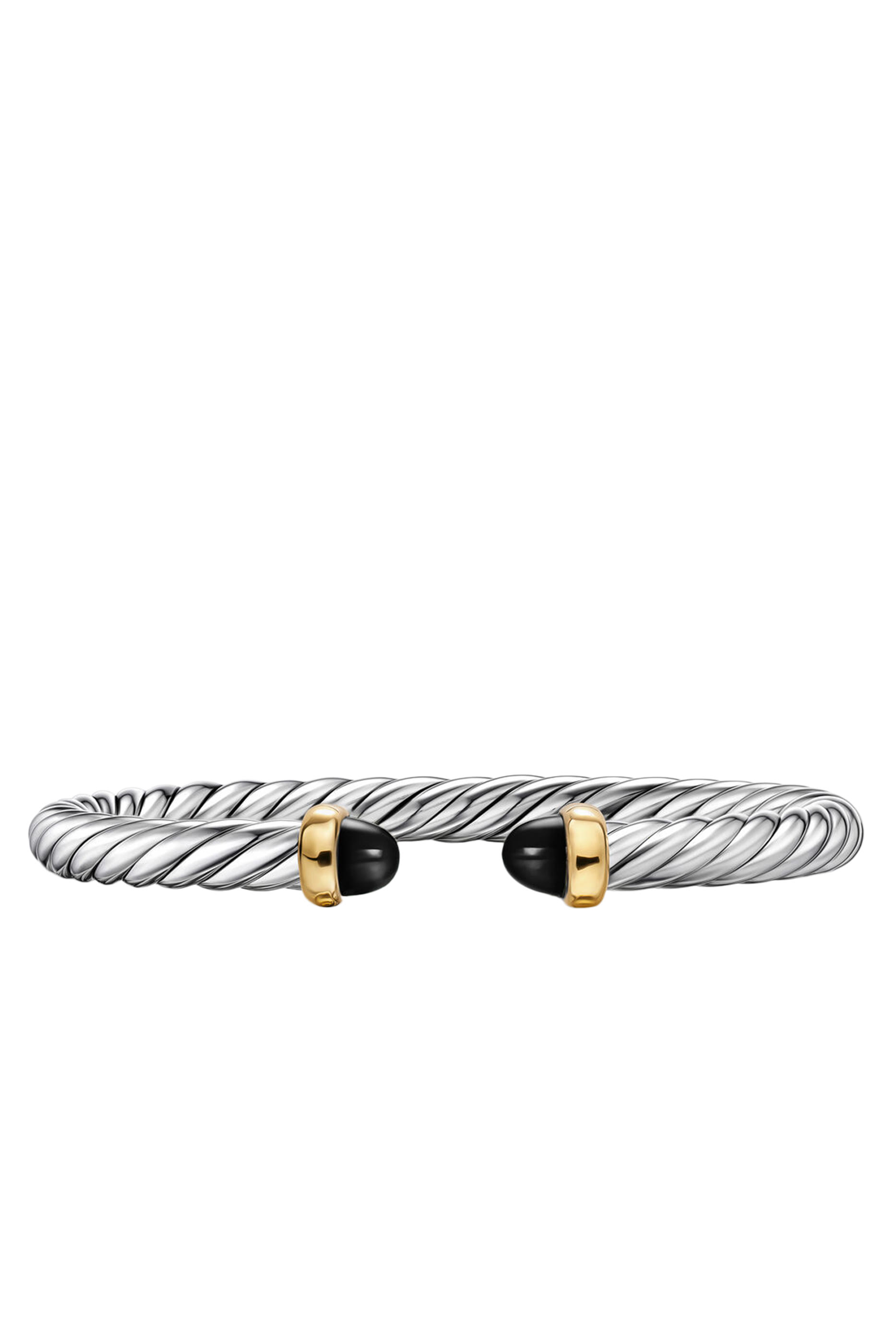 Cable Flex® Bracelet, Sterling Silver, 14k Yellow Gold & Onyx