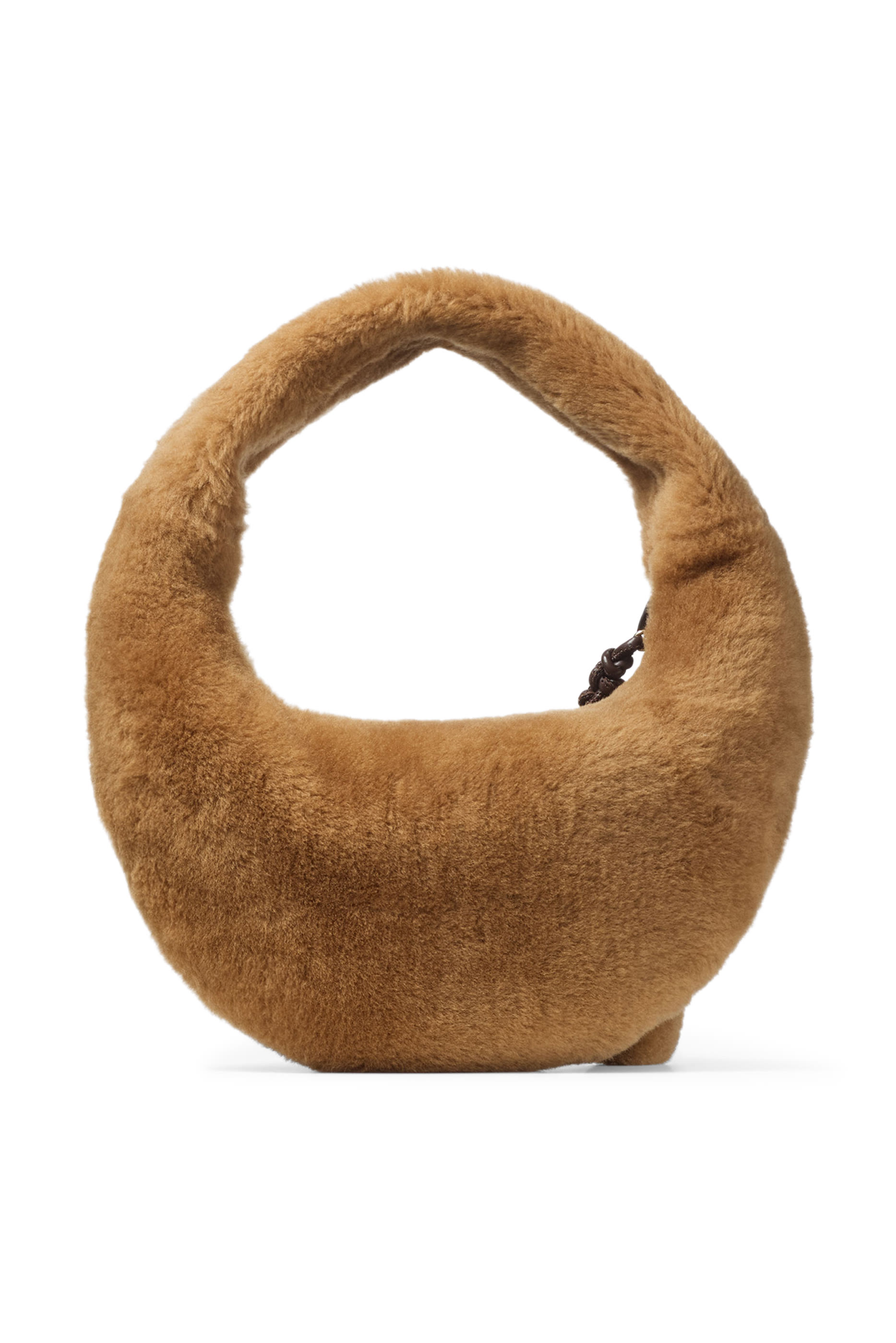 Pom Pom-Details Winter Hobo Bag