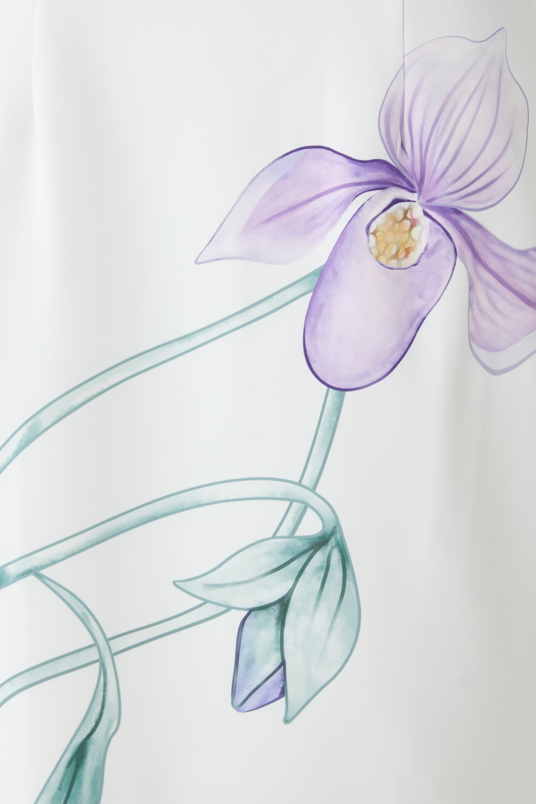 Slipper Orchid Applique Halter Maxi Gown