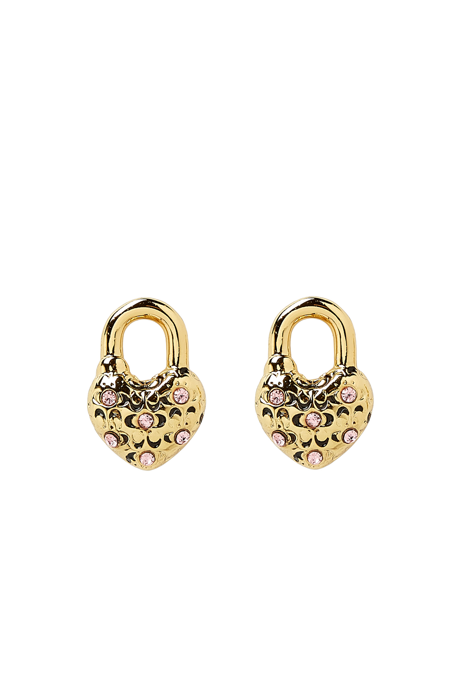 Heart Padlock Stud Earrings