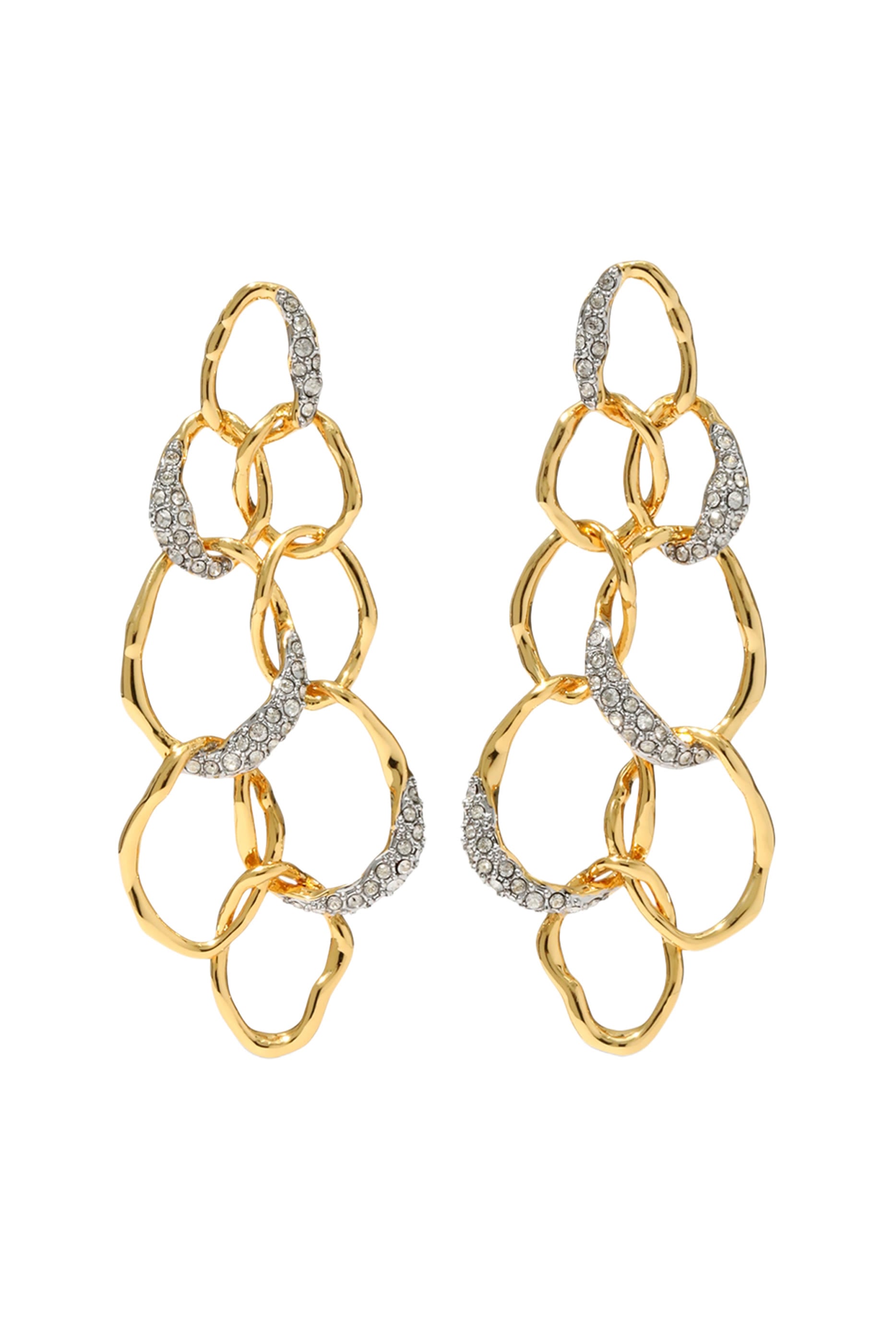 Solanales Crystal Linked Drop Post Earrings