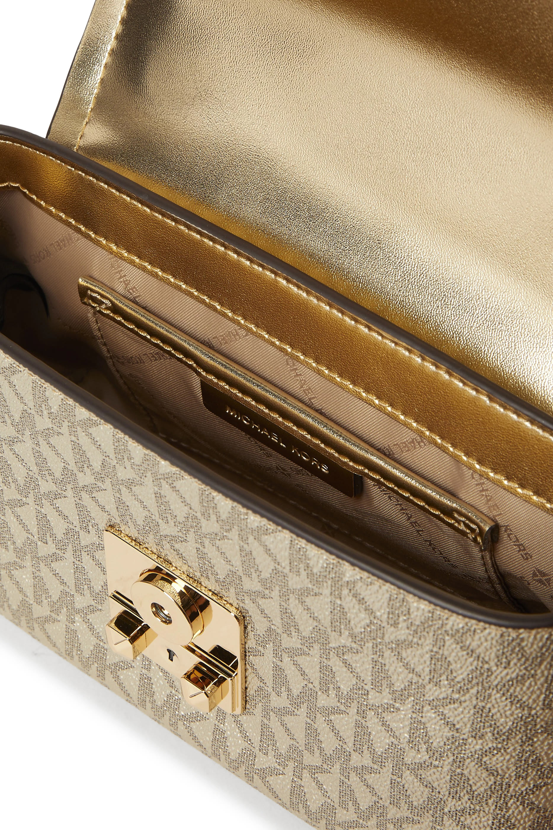 Tribeca Extra-Small Metallic Signature Logo Convertible Crossbody Bag