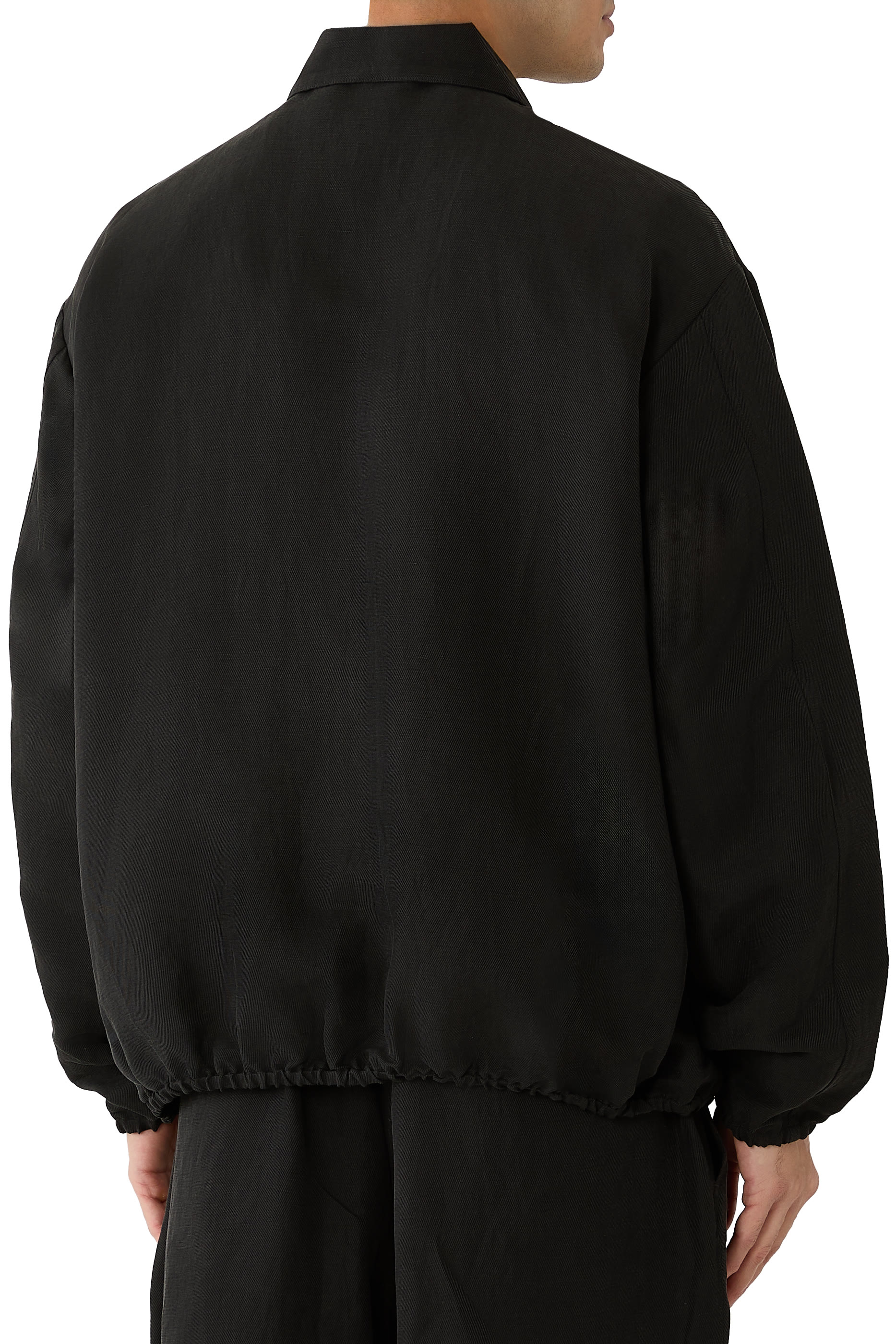 Silk Linen Twill Light Zip Jacket