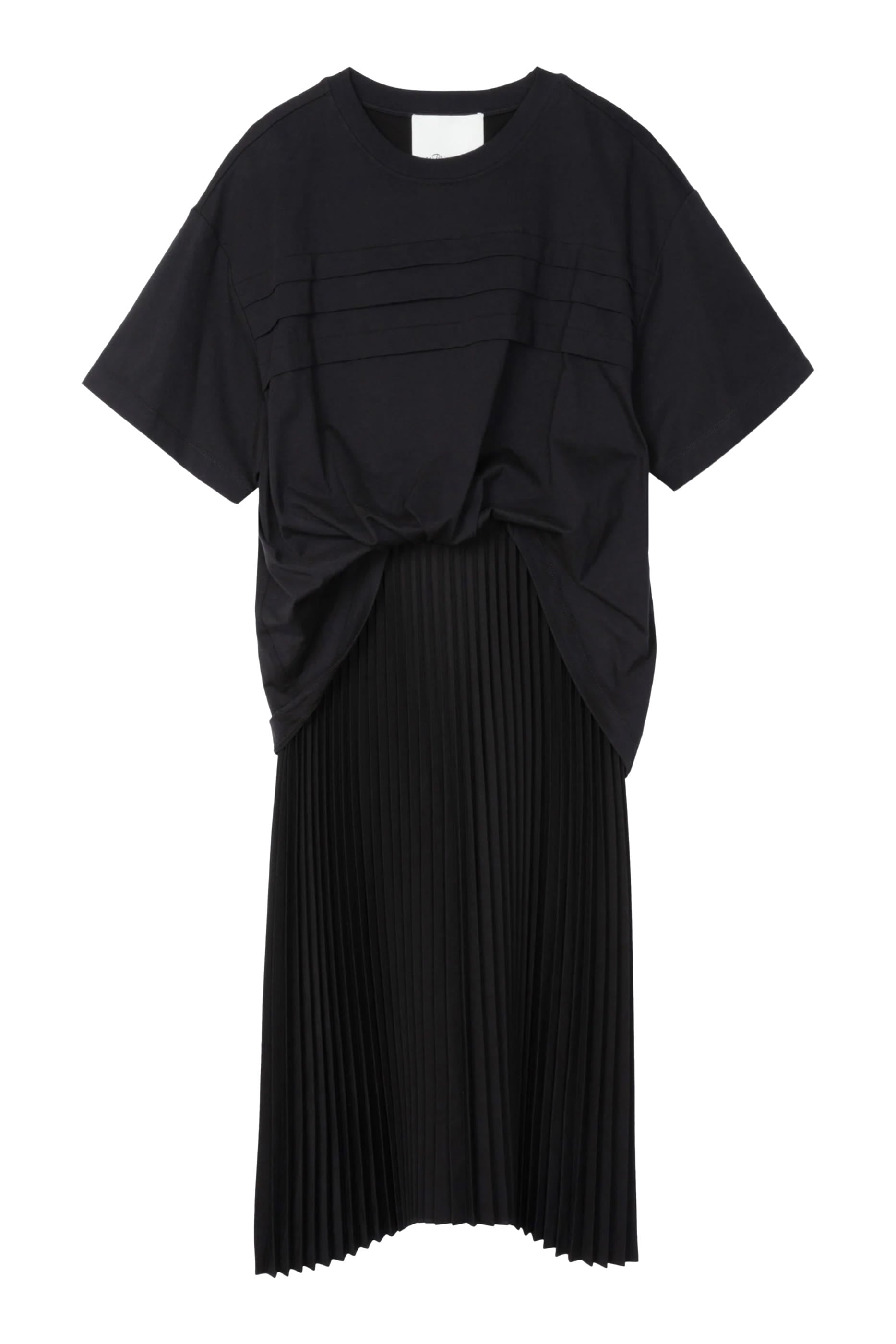 Pleated Tucked T-Shirt Combo Dress