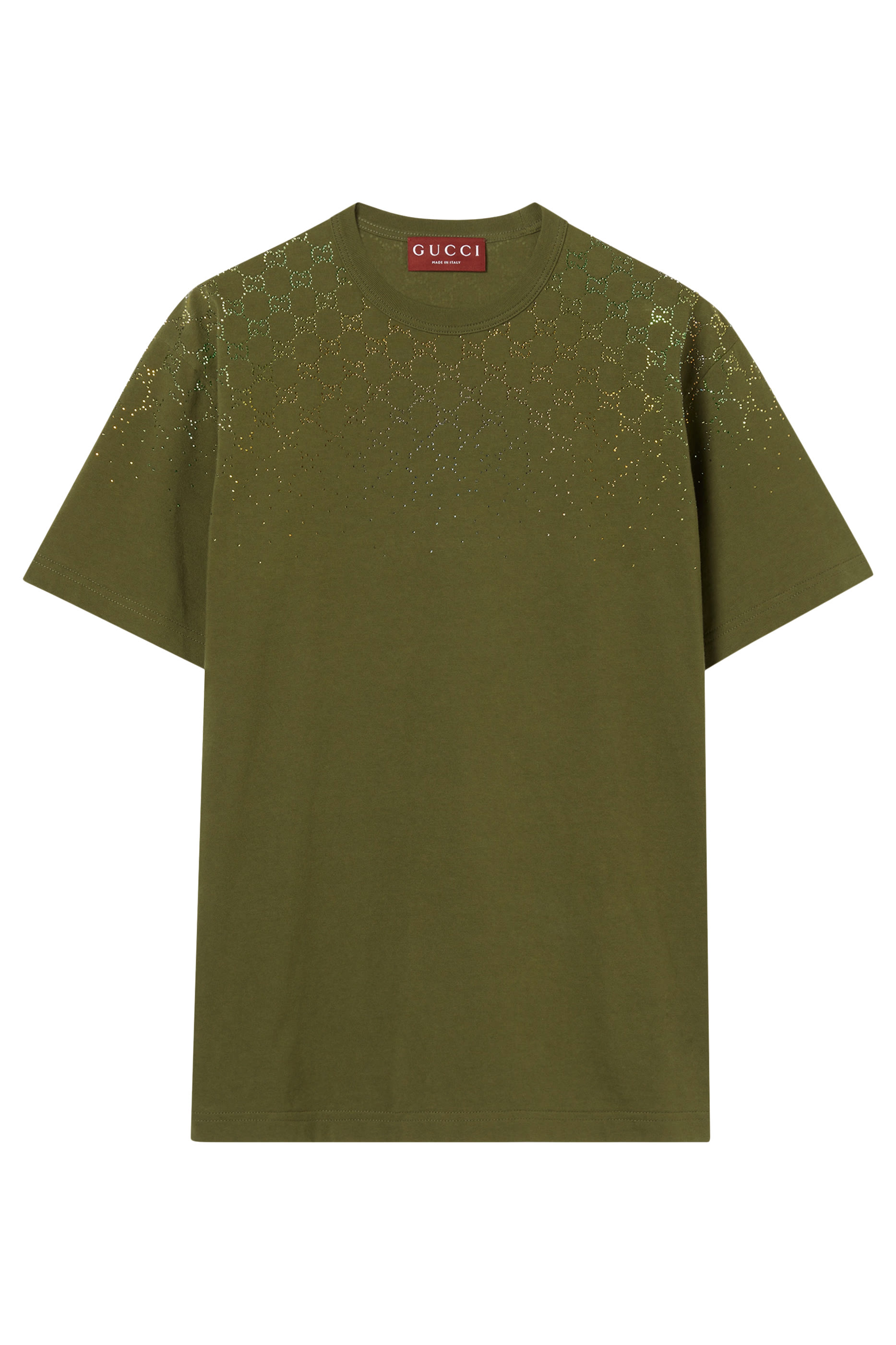  Cotton Jersey T-Shirt with Crystals 