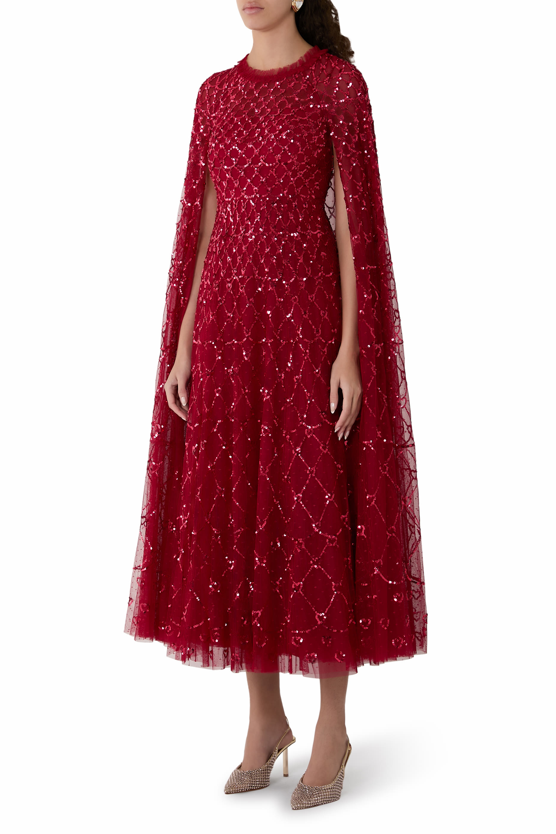 Heart Lattice Ankle Gown