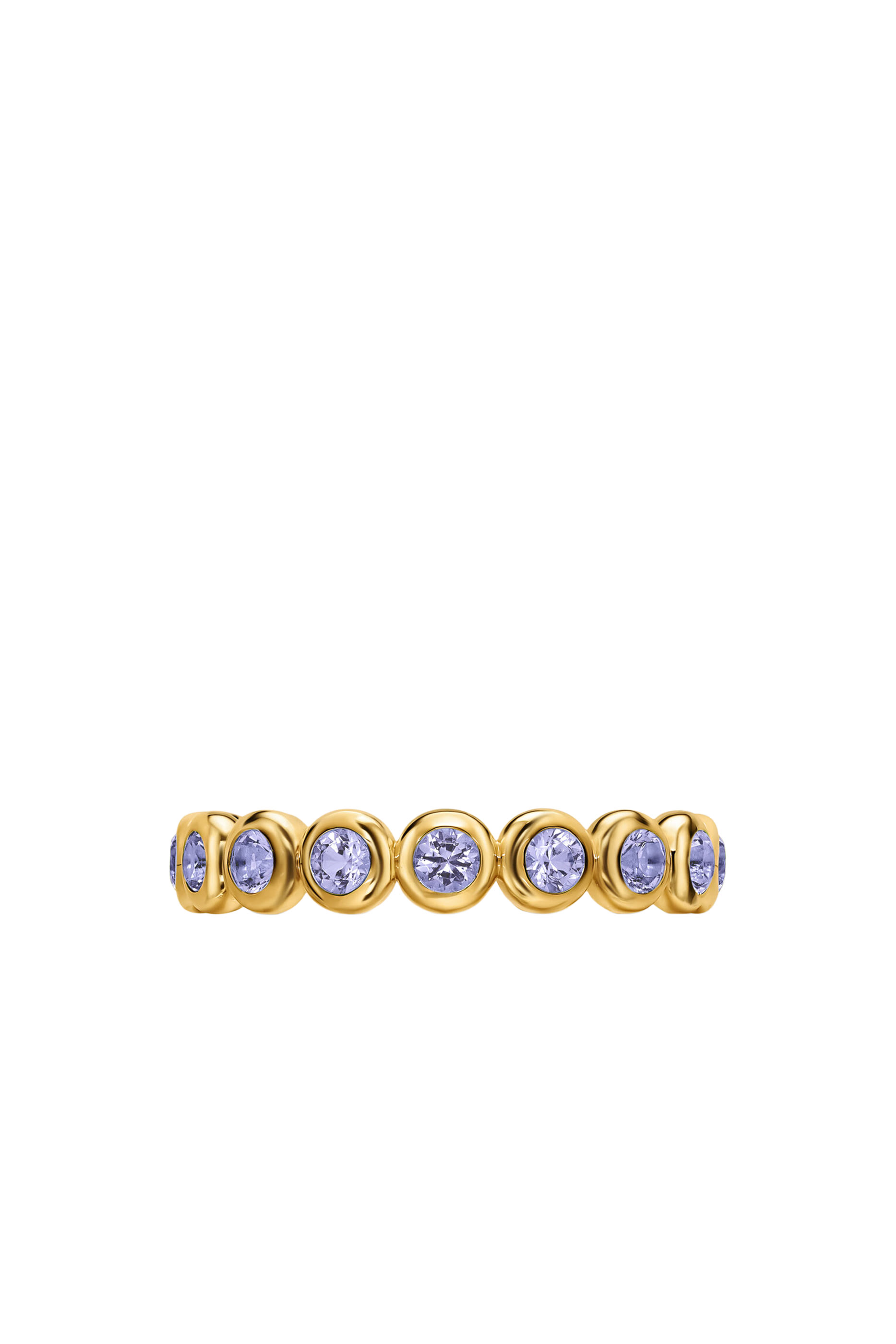  Bezel Set Band Ring, 18K Yellow Gold & Tanzanite