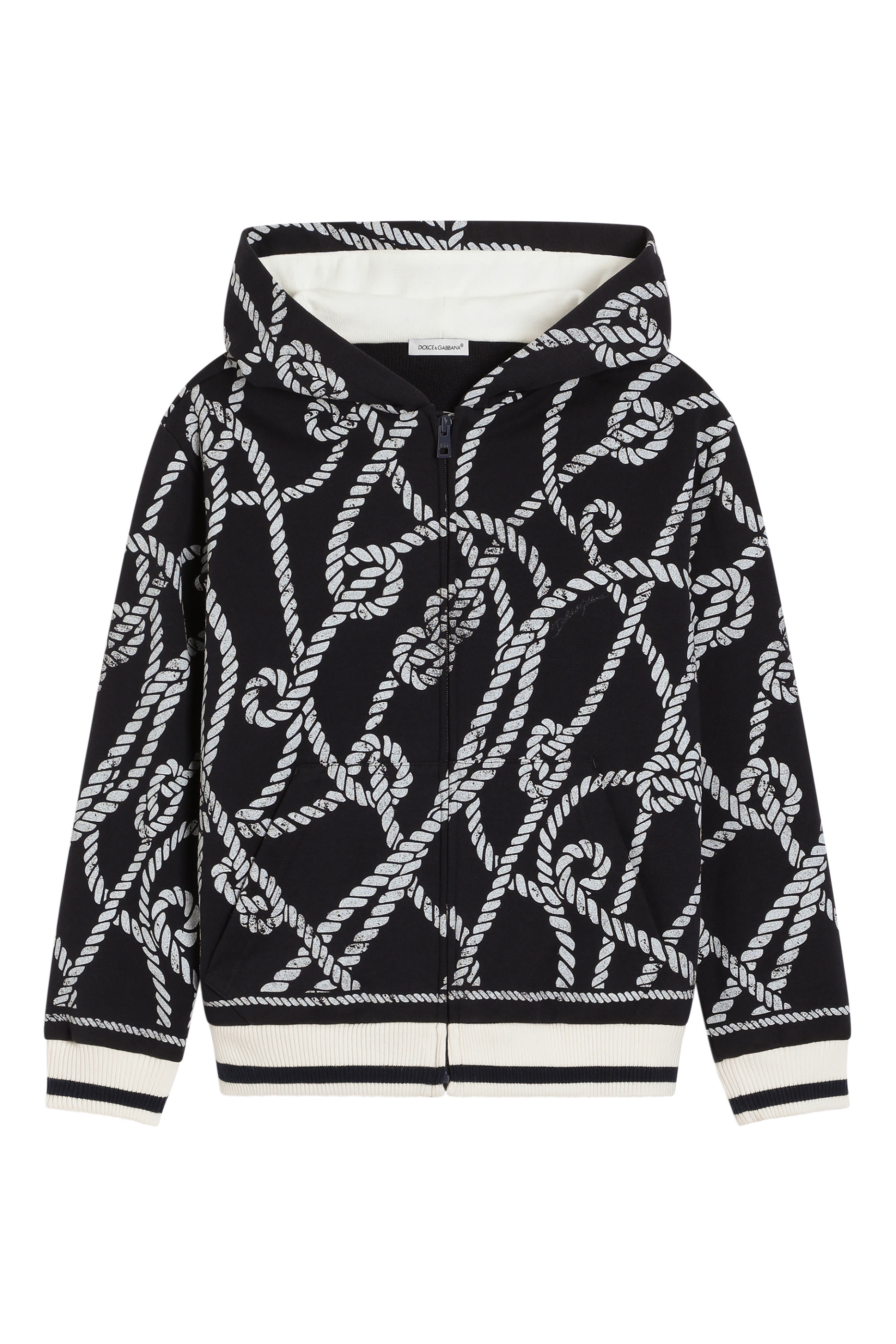 Kids Cotton Hoodie with Marina Print 