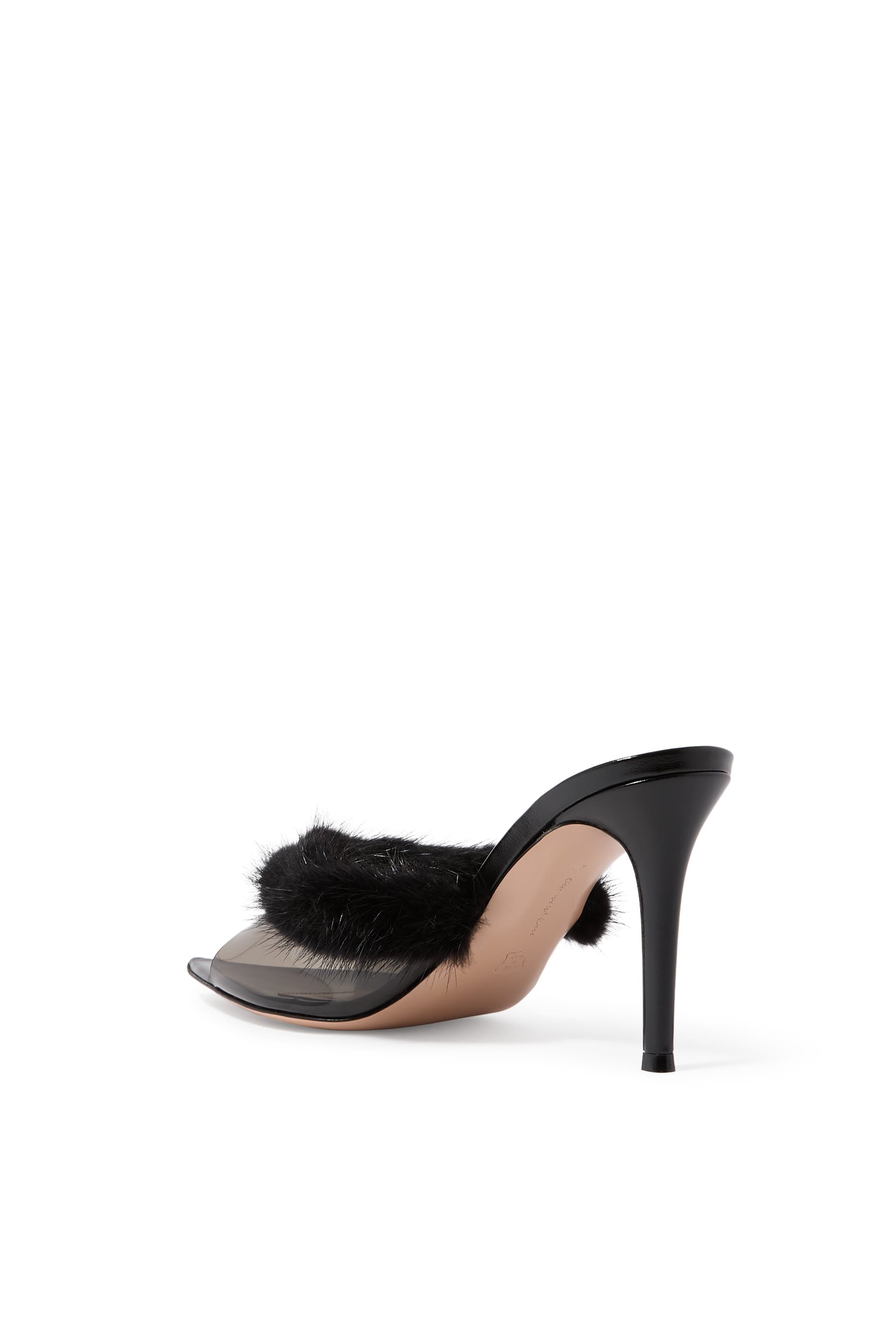 Tanya 85 Fur Plexi Mules
