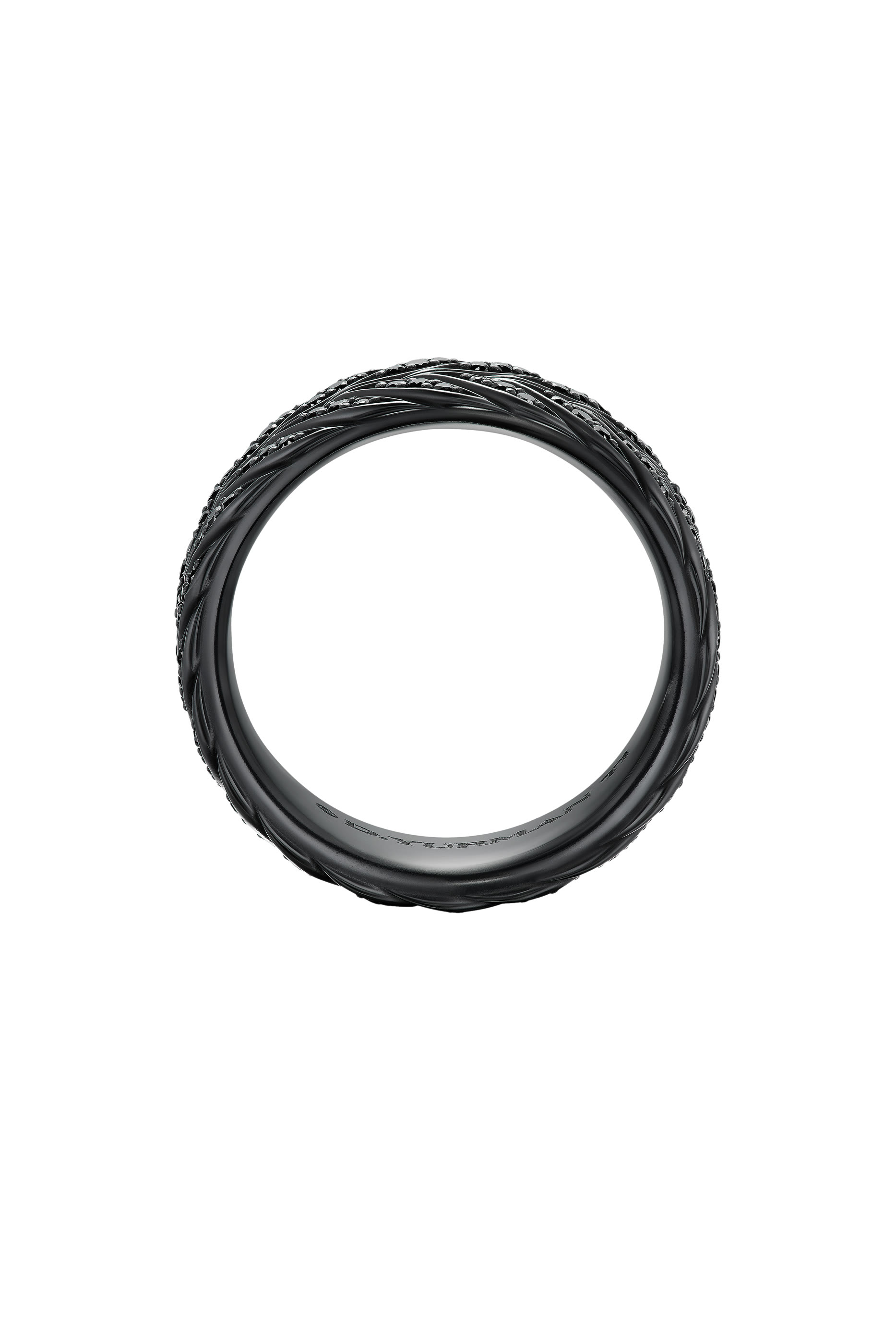Chevron Pavé Band Ring, Black Titanium & Black Diamonds