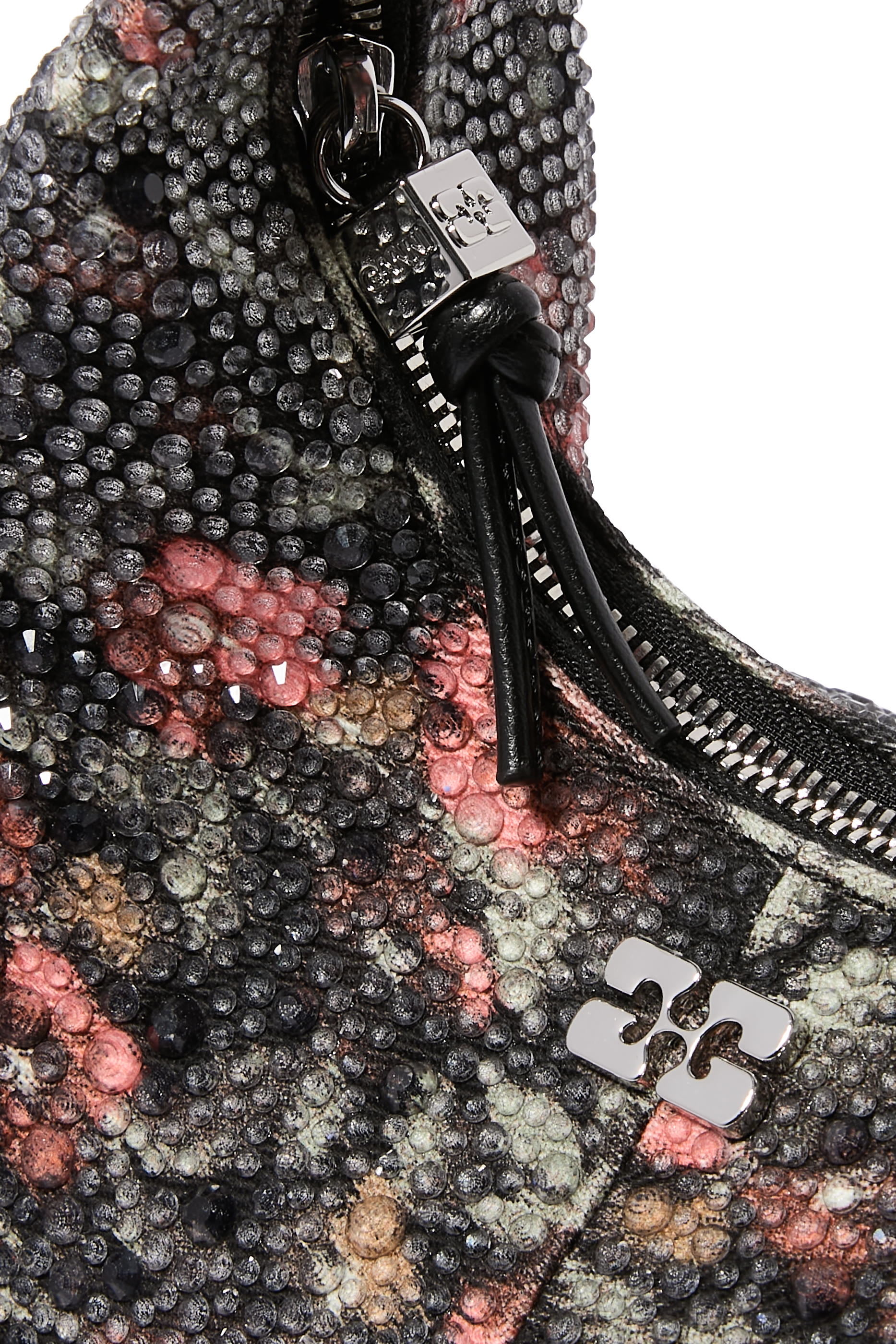 Beaded Flower Mini Hobo Bag