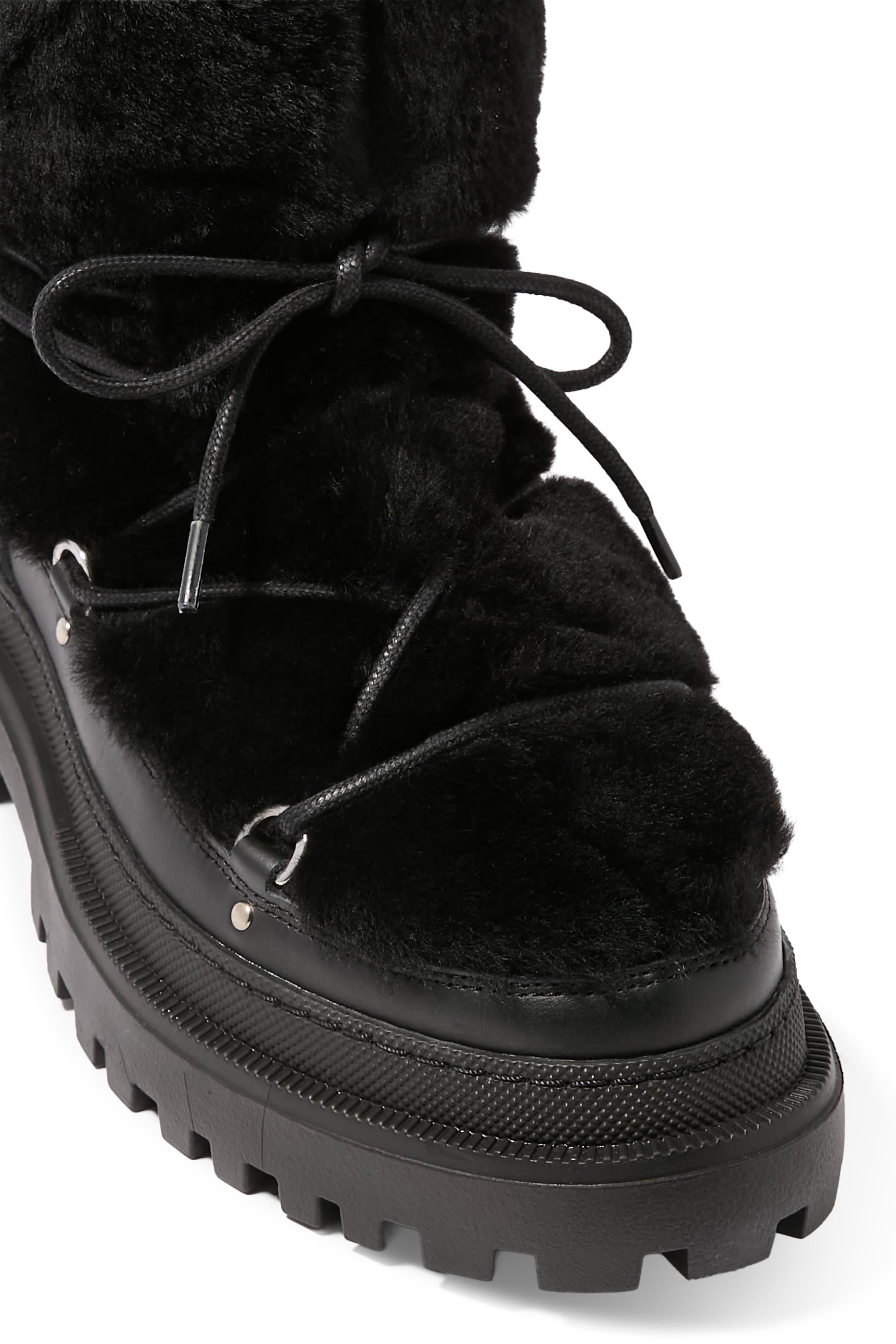  Lace-up Mid-Length Shearling Boots