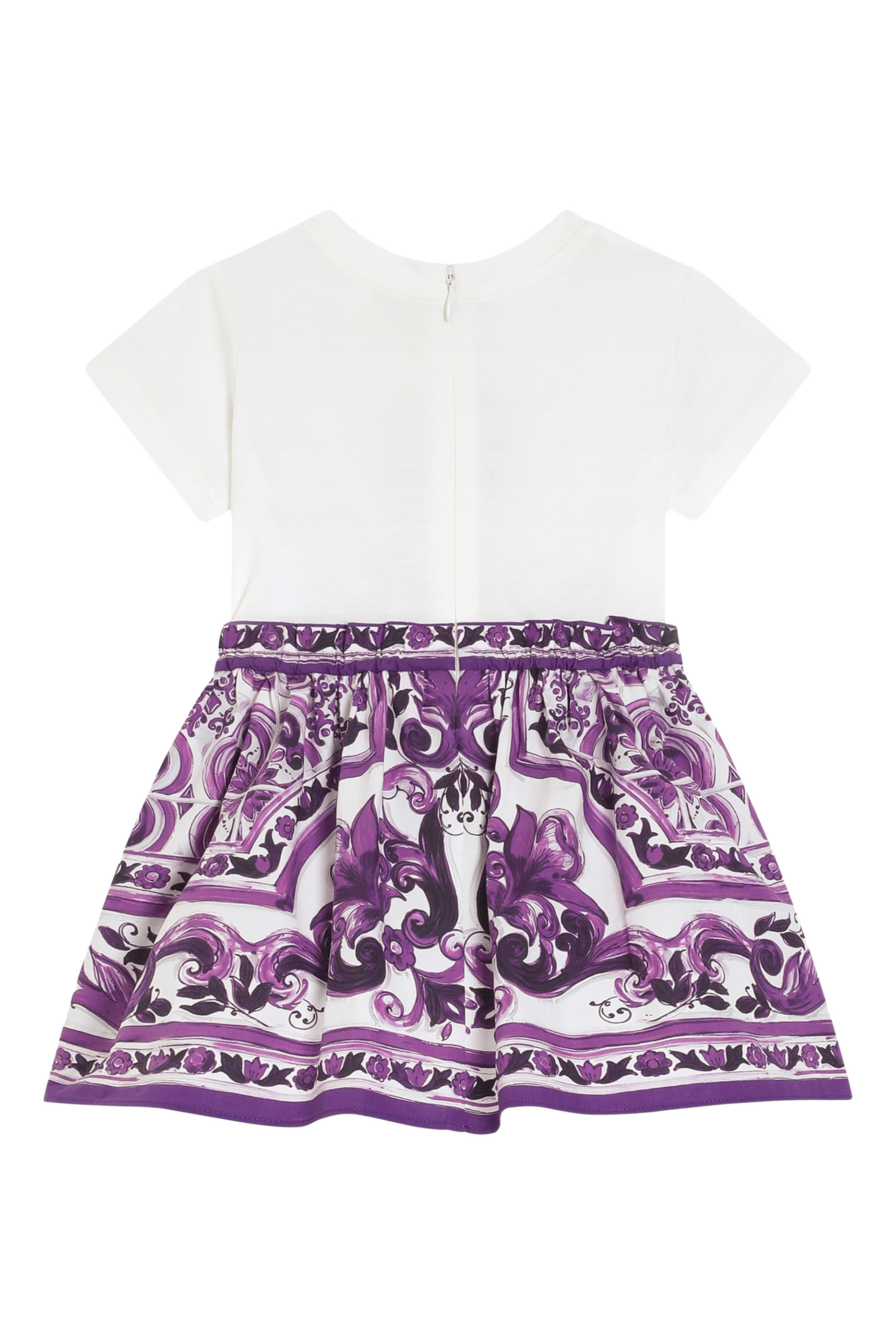 Kids Majolica-Print Poplin and Jersey Dress
