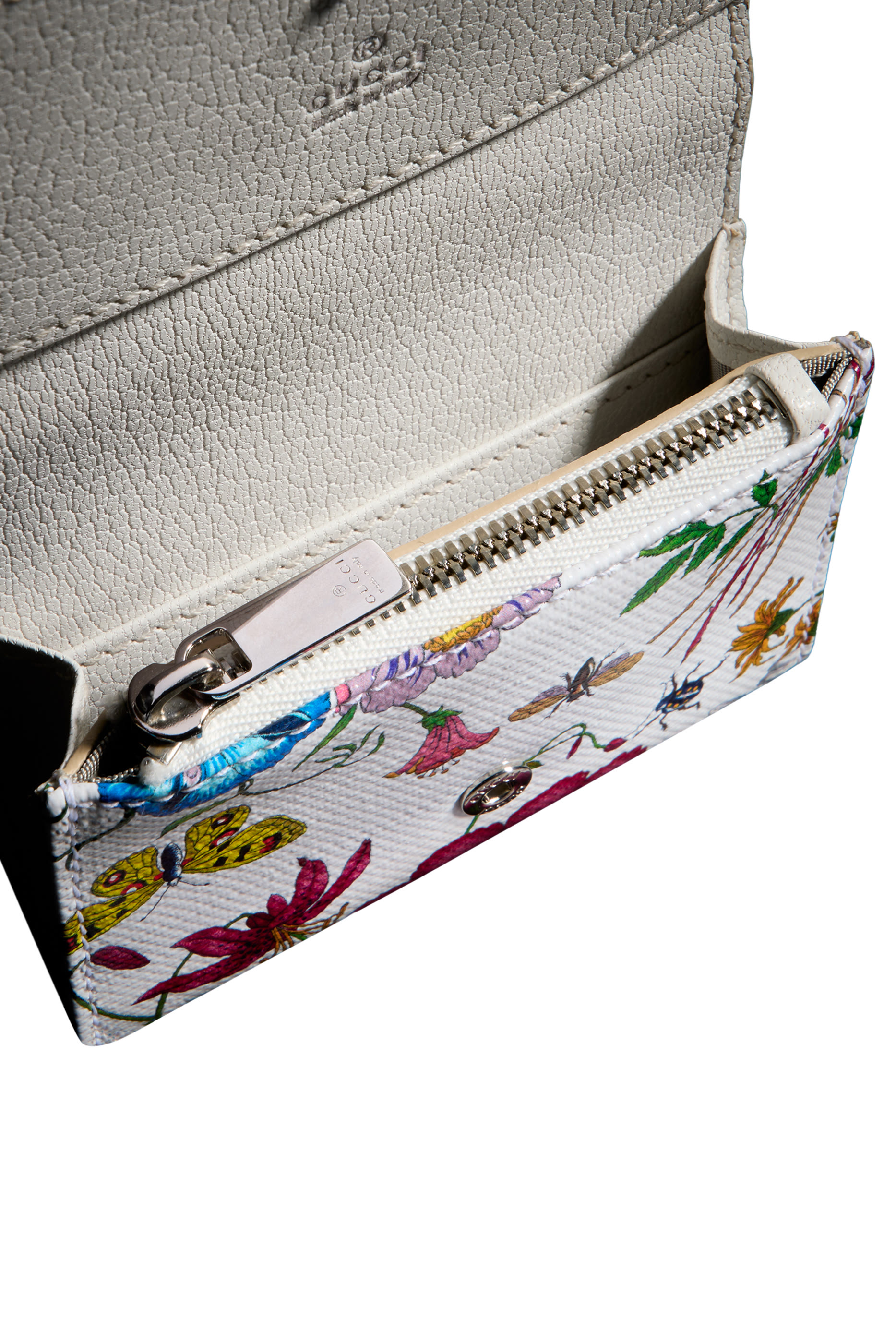 Flora-Motif Bi-Fold Card Case