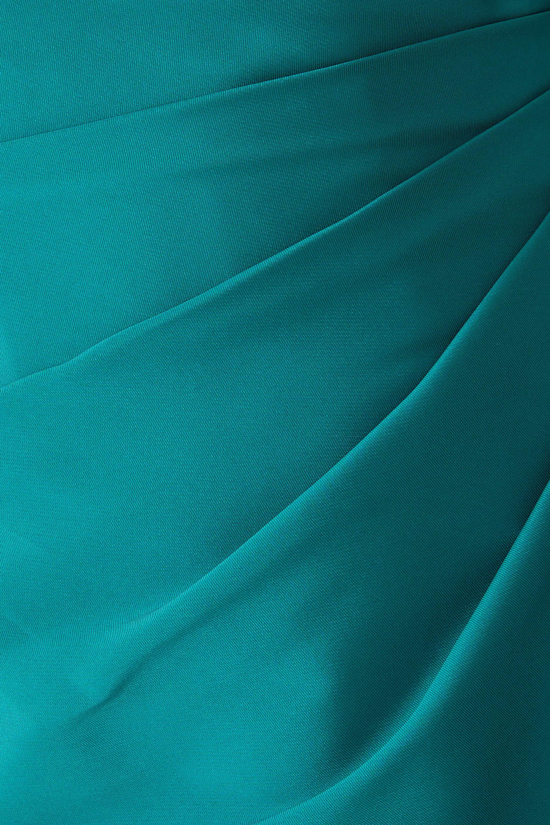 Ruffle Details Strapless Gown