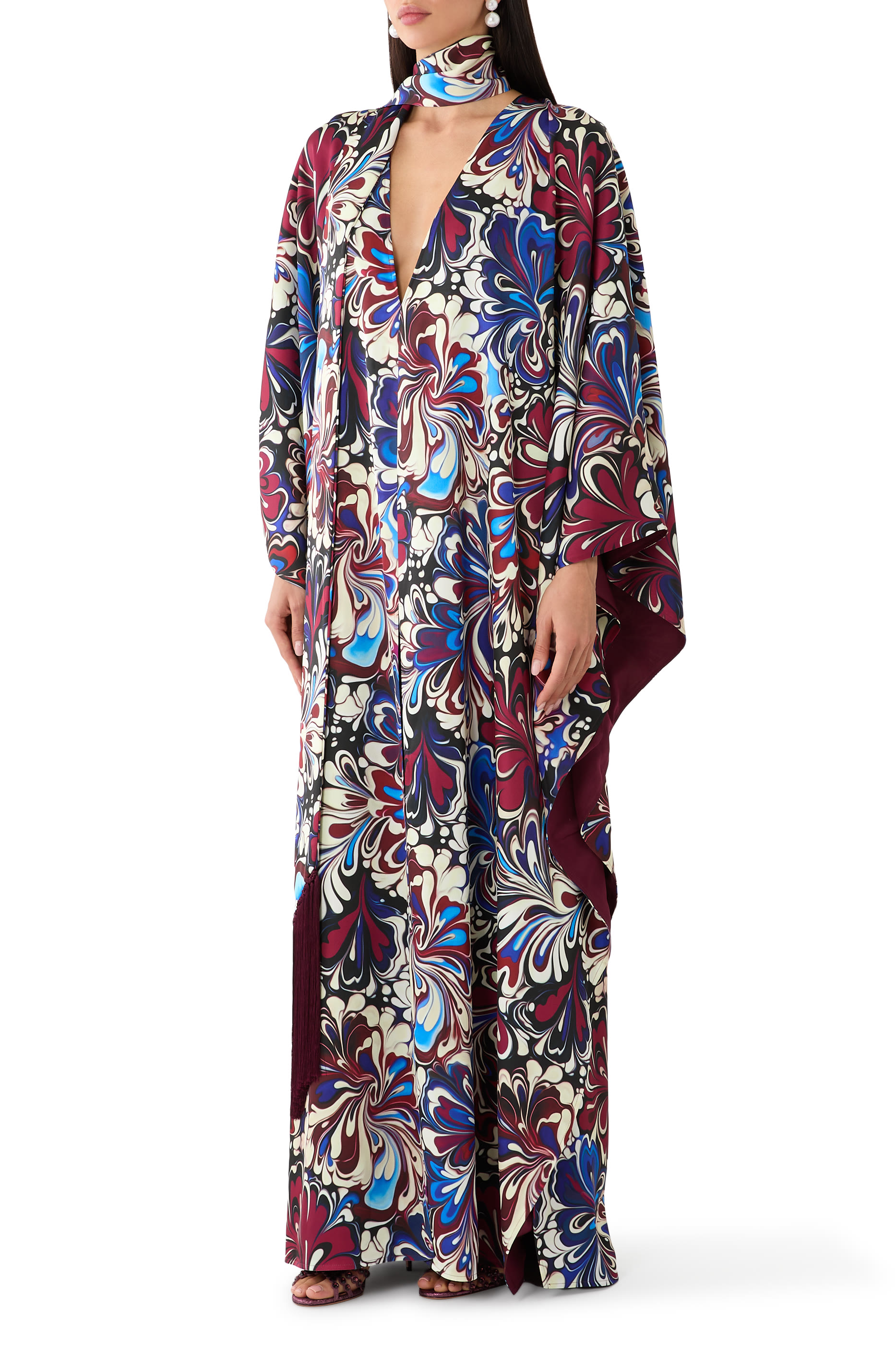 Kira Kaftan Mizutama Marble Claret