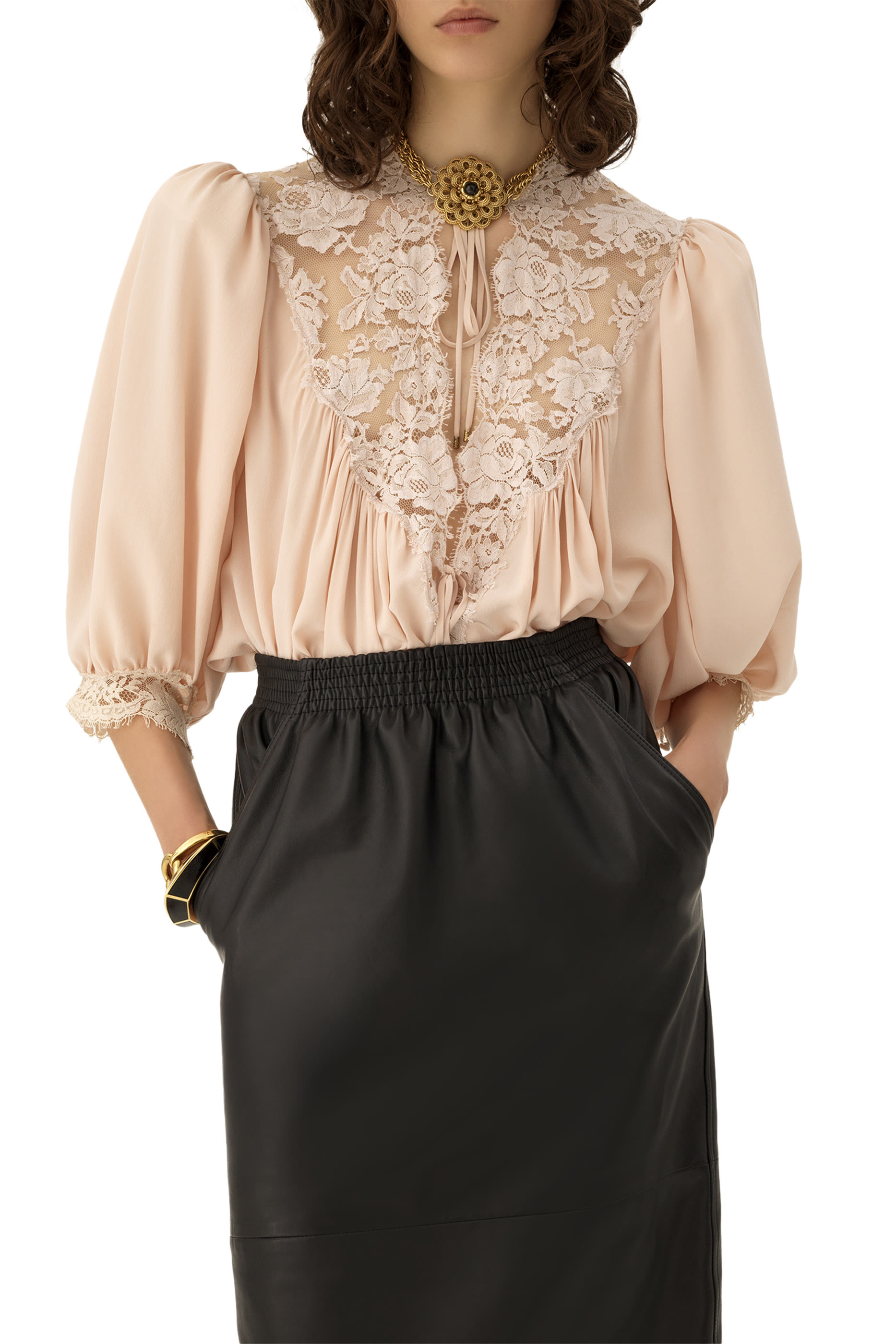 Fluid Puff-Sleeves Top