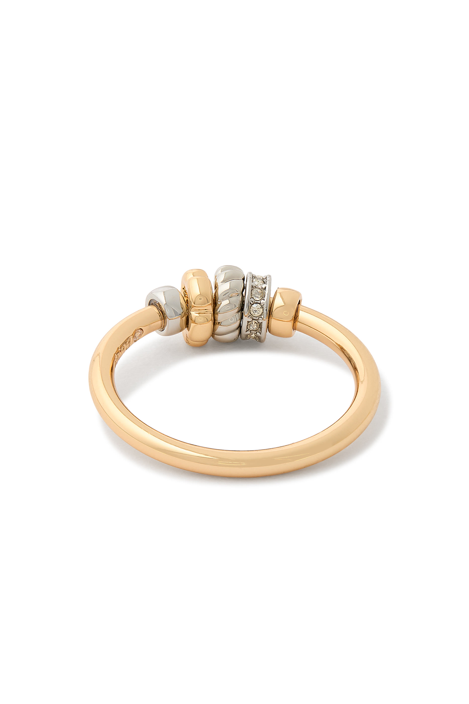 Signature Rondelle Charm Band Ring, Brass & Glass Crystal
