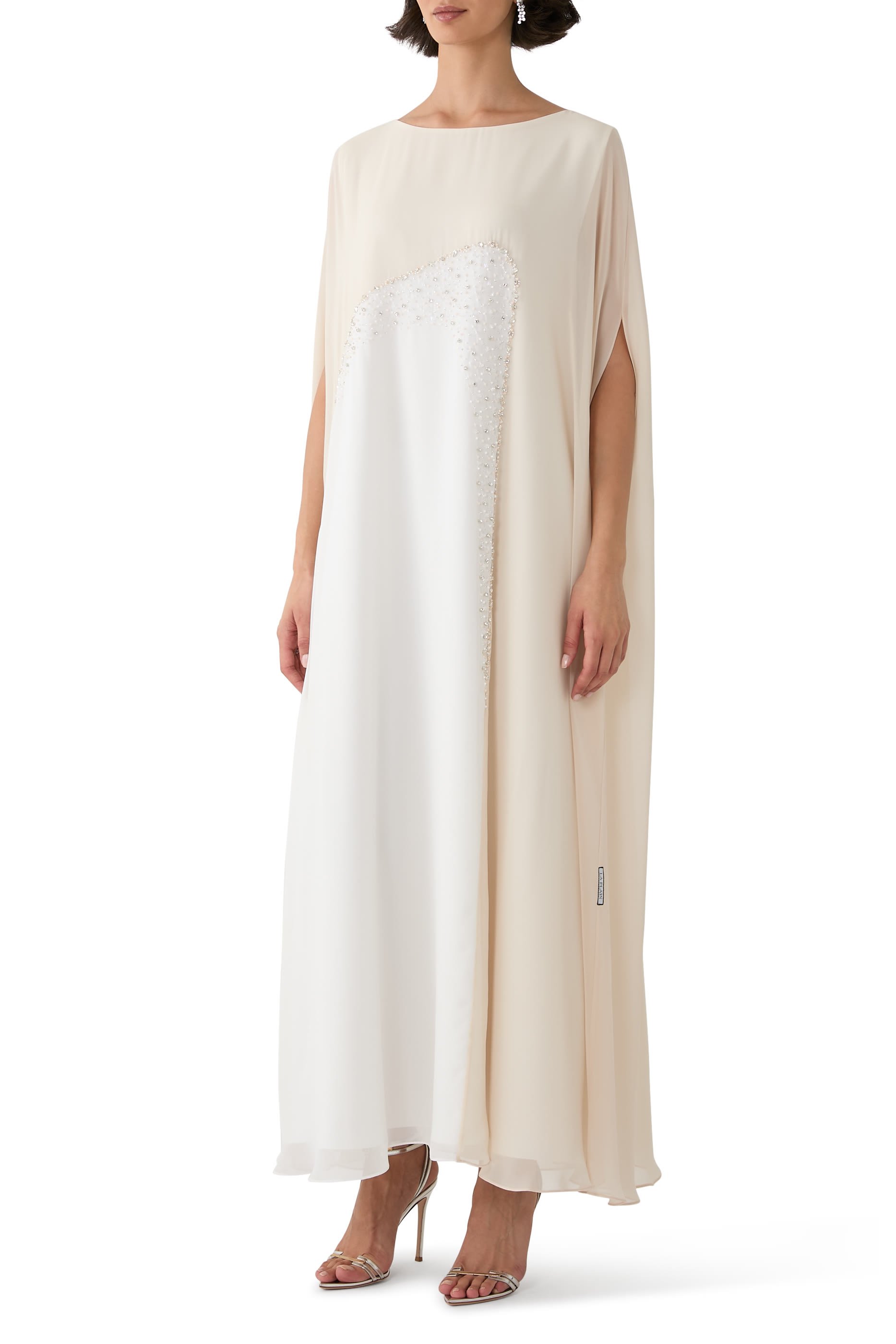 Crystal-Embellished Cape Kaftan