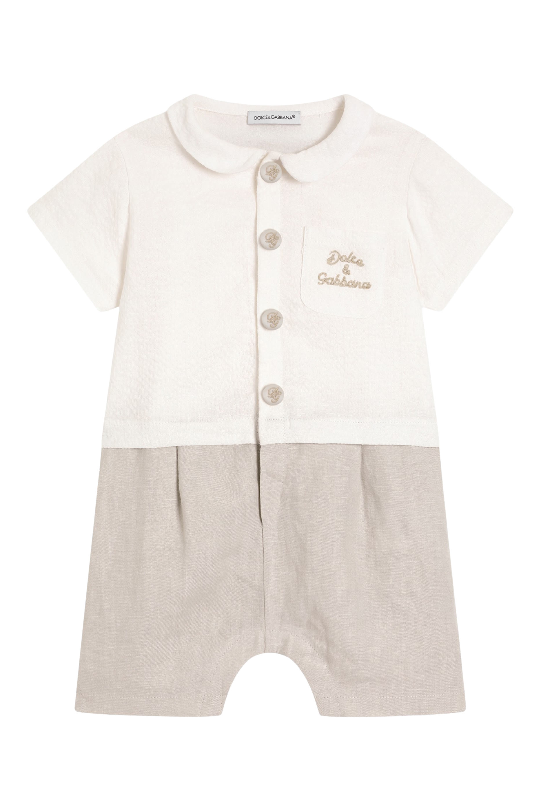 Kids Linen Romper with Embroidery 
