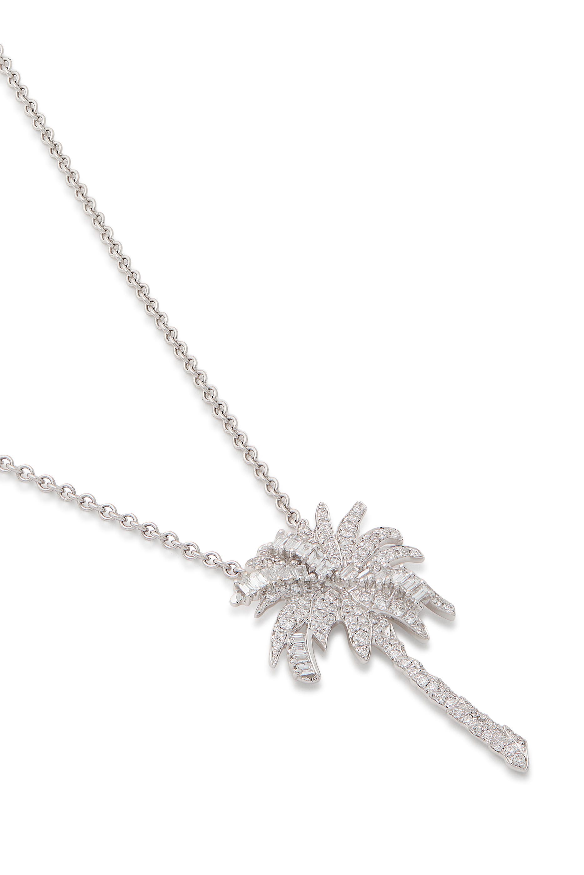 Palm Tree Pendant, 18k White Gold & Diamonds
