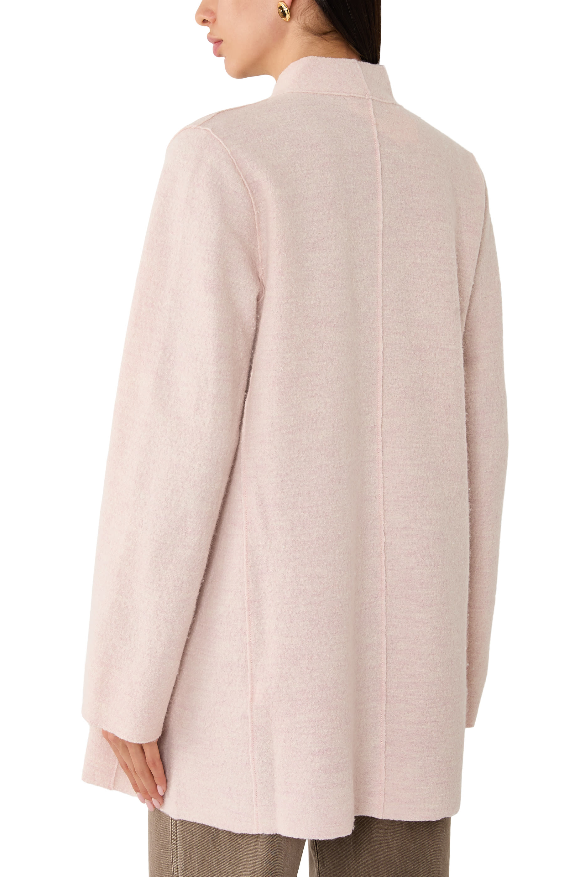 Lightweight Boiled Wool High Collar Jacket