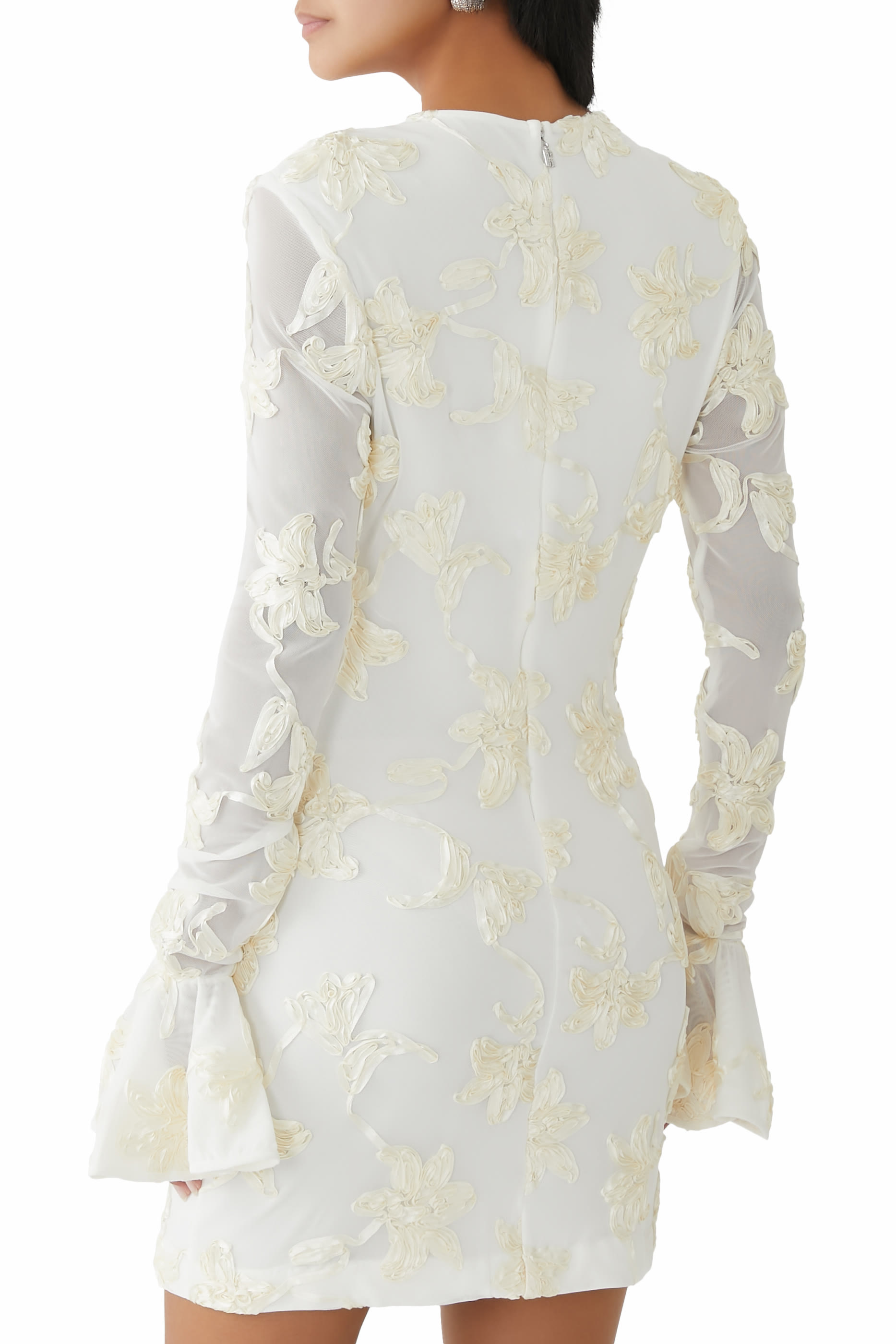 Flower Mesh Mini Dress