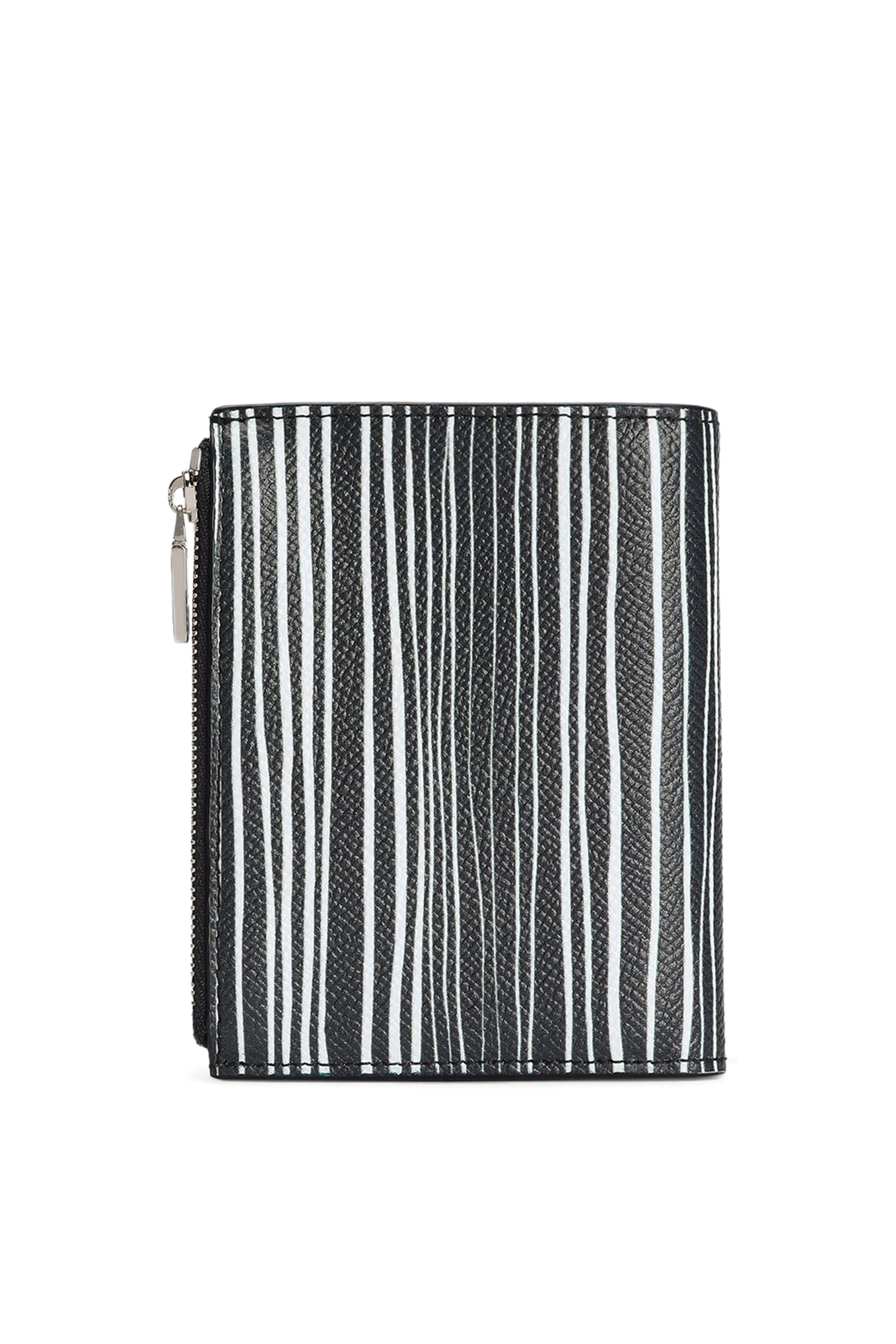 Stripe-Print Bifold Wallet in Calfskin 