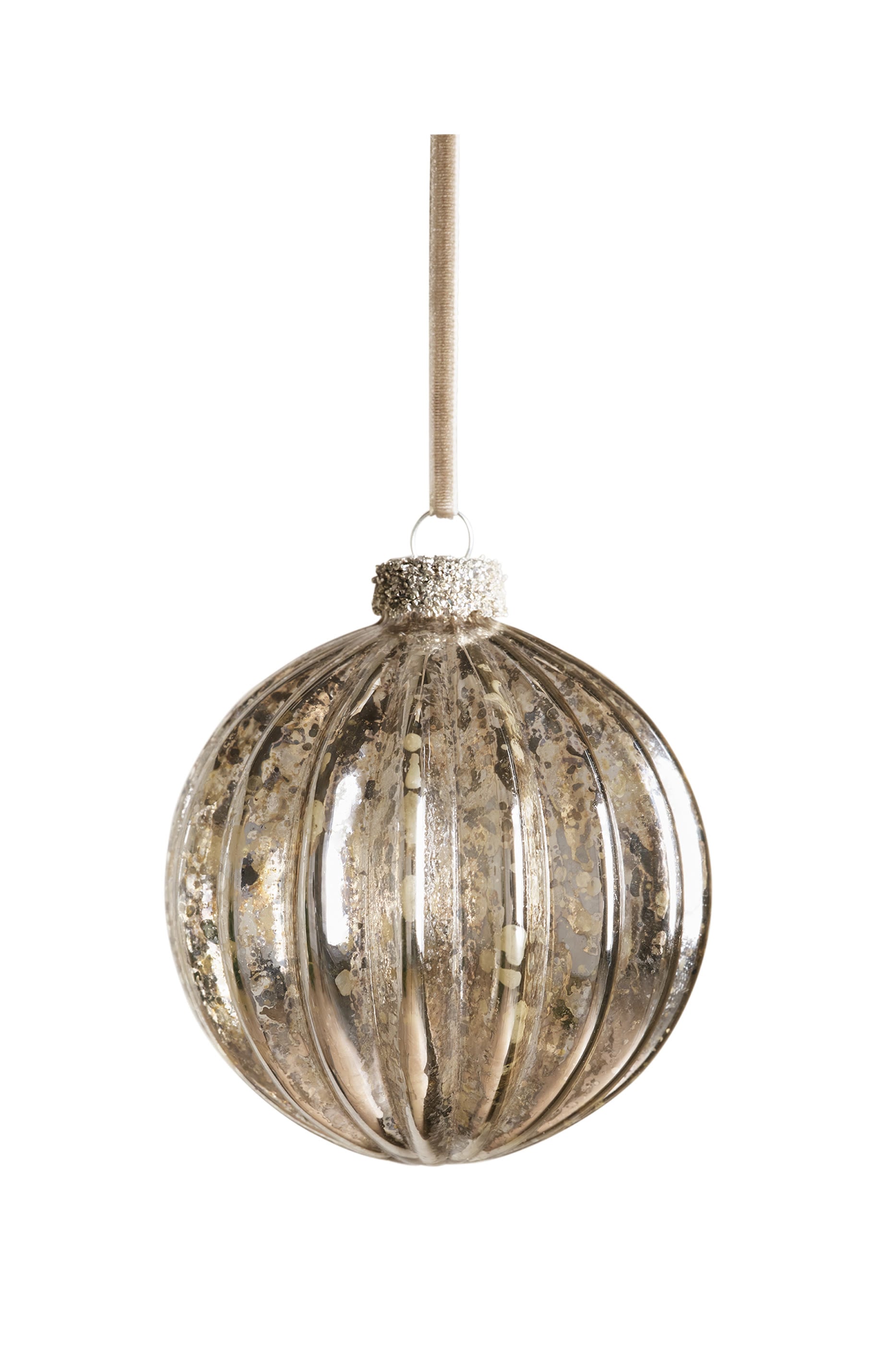 Mercury Ribbed Bauble Ornament