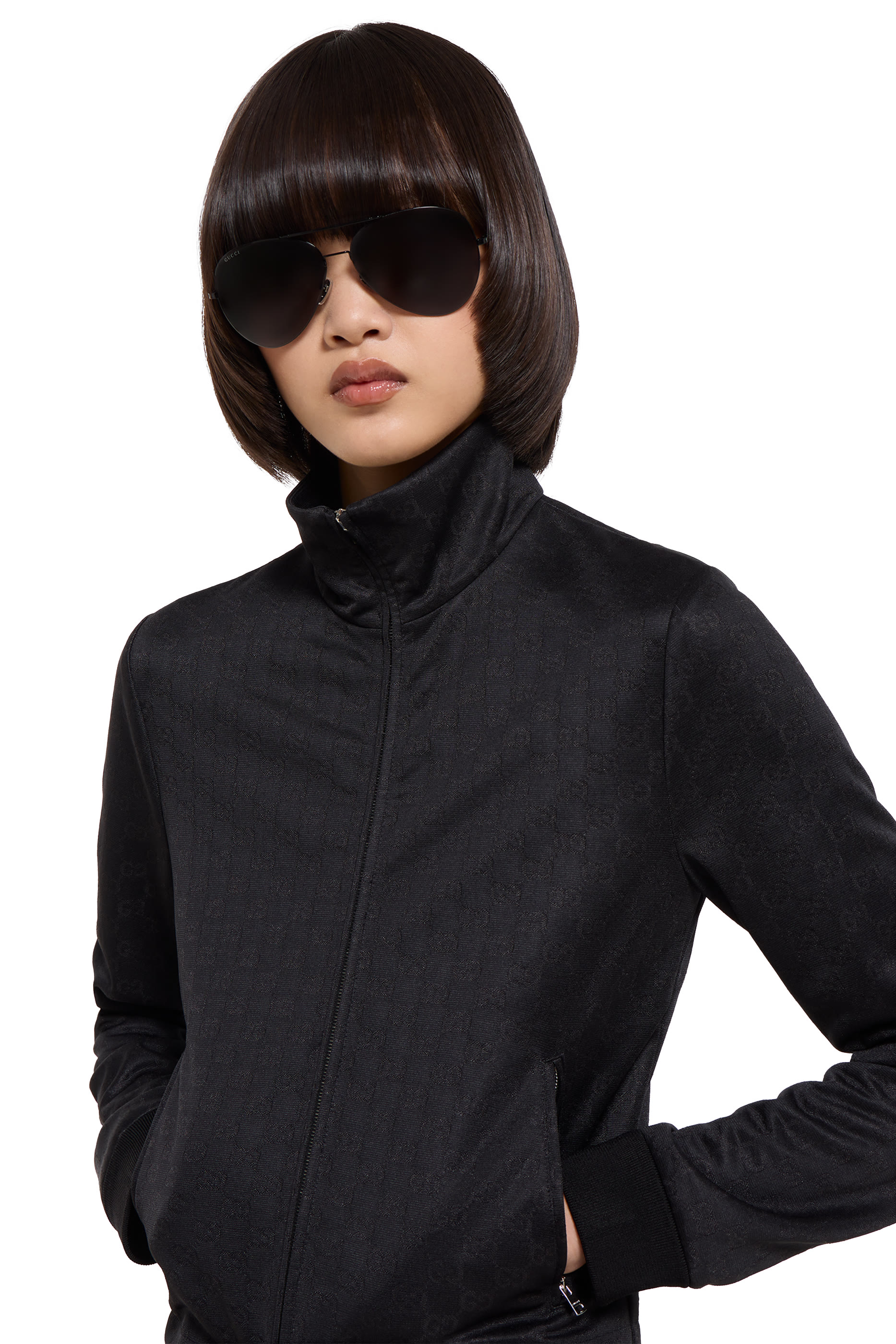 GG Jersey Jacquard Zip Jacket