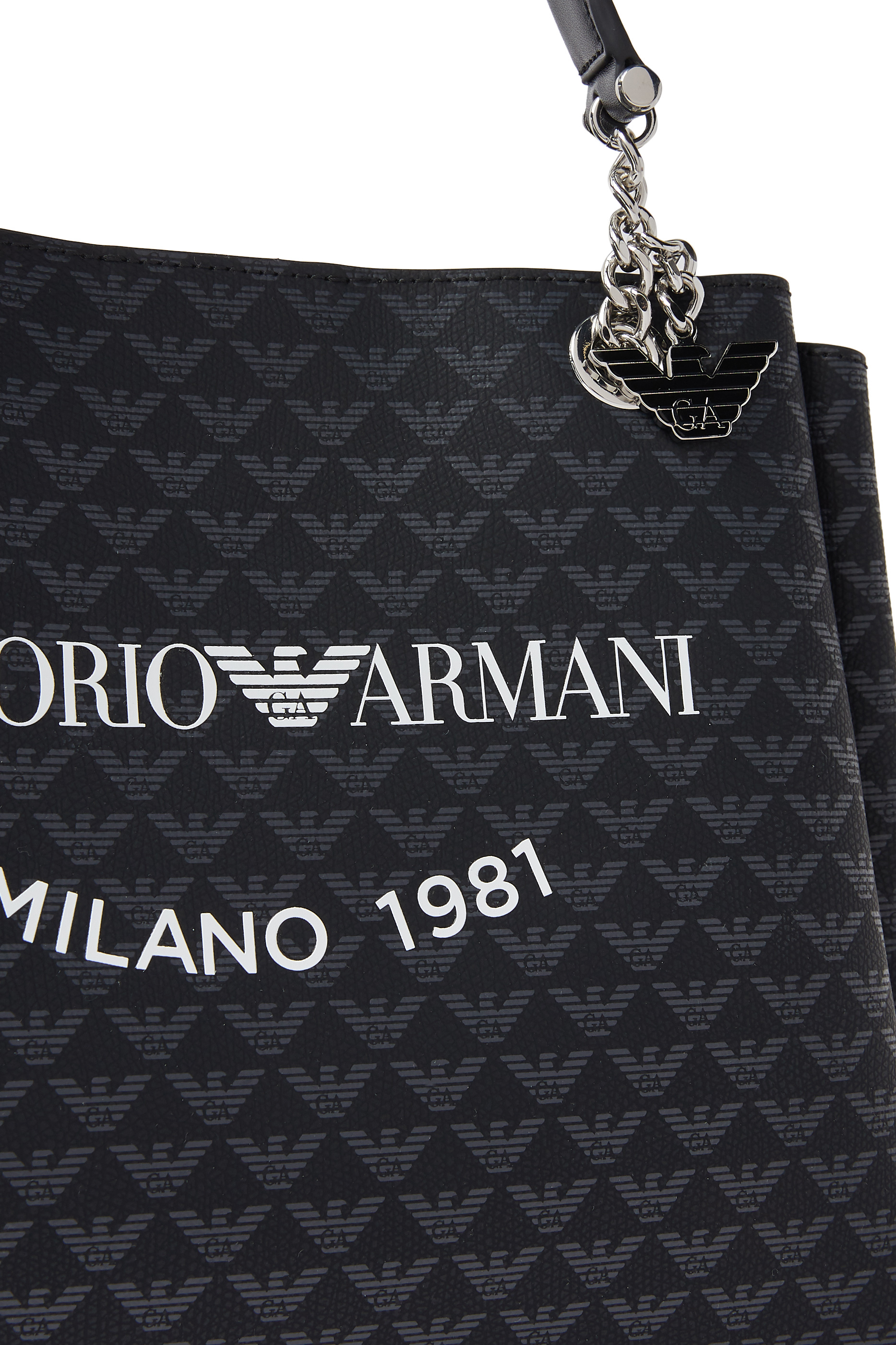 All-Over Eagle Shopper Bag with Eagle Charm