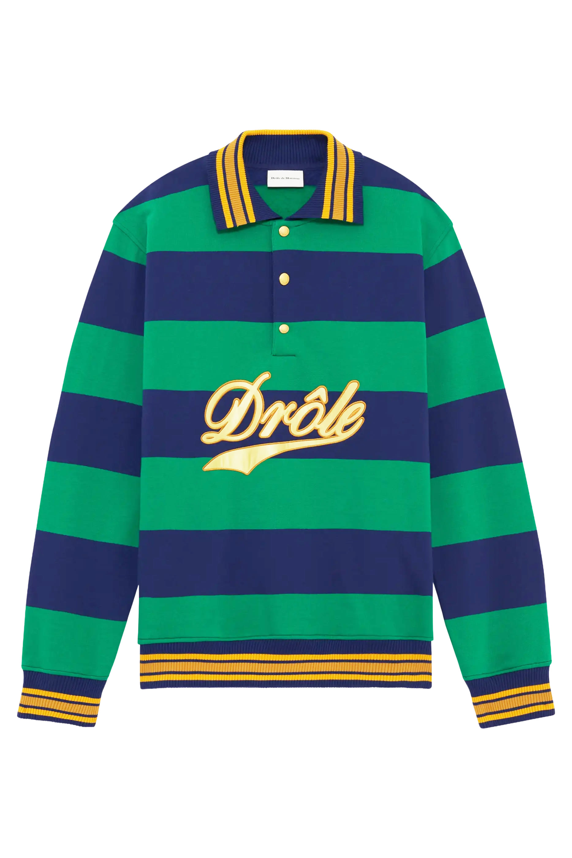 Drôle Embroidered Stripes Polo Shirt 
