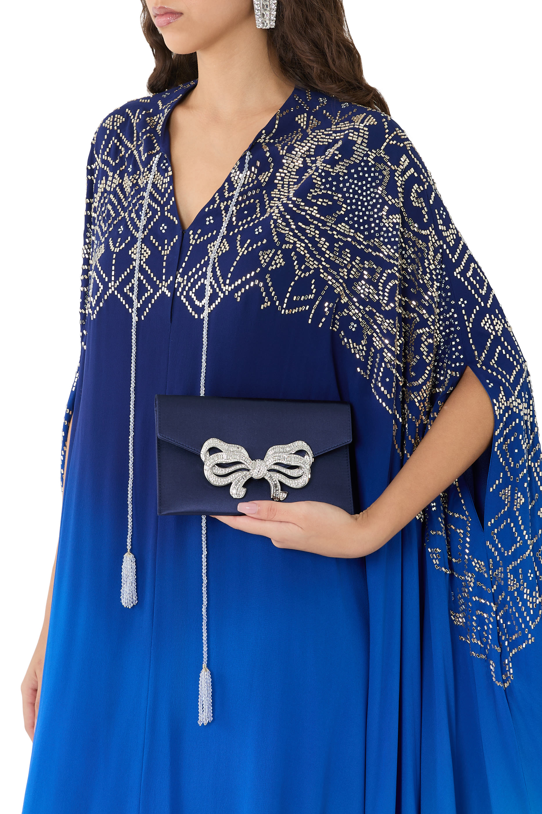 Satin Bow Envelope Clutch