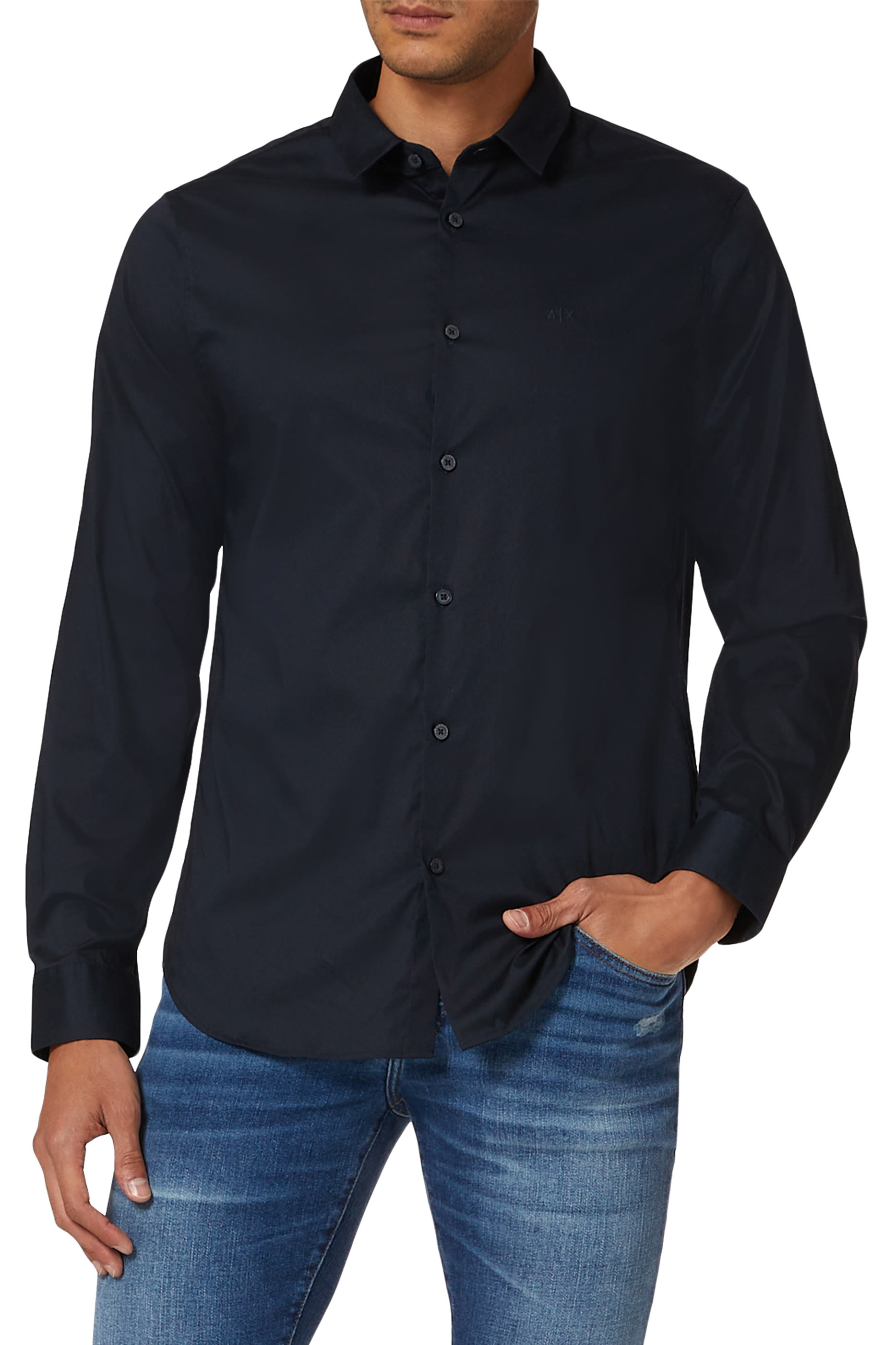 Slim Stretch Cotton Poplin Shirt