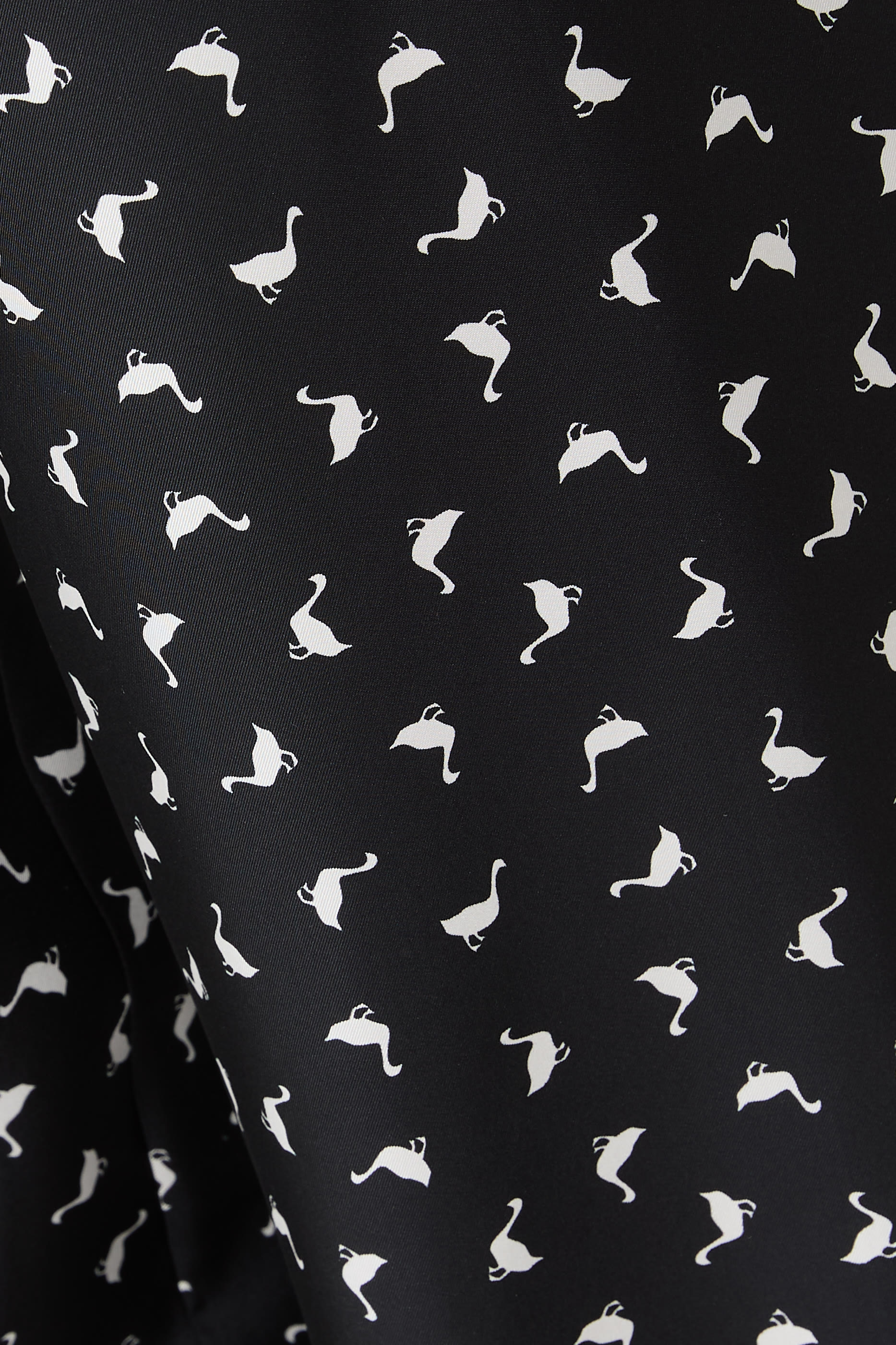 All-Over Mini Goose Printed Silk Trousers