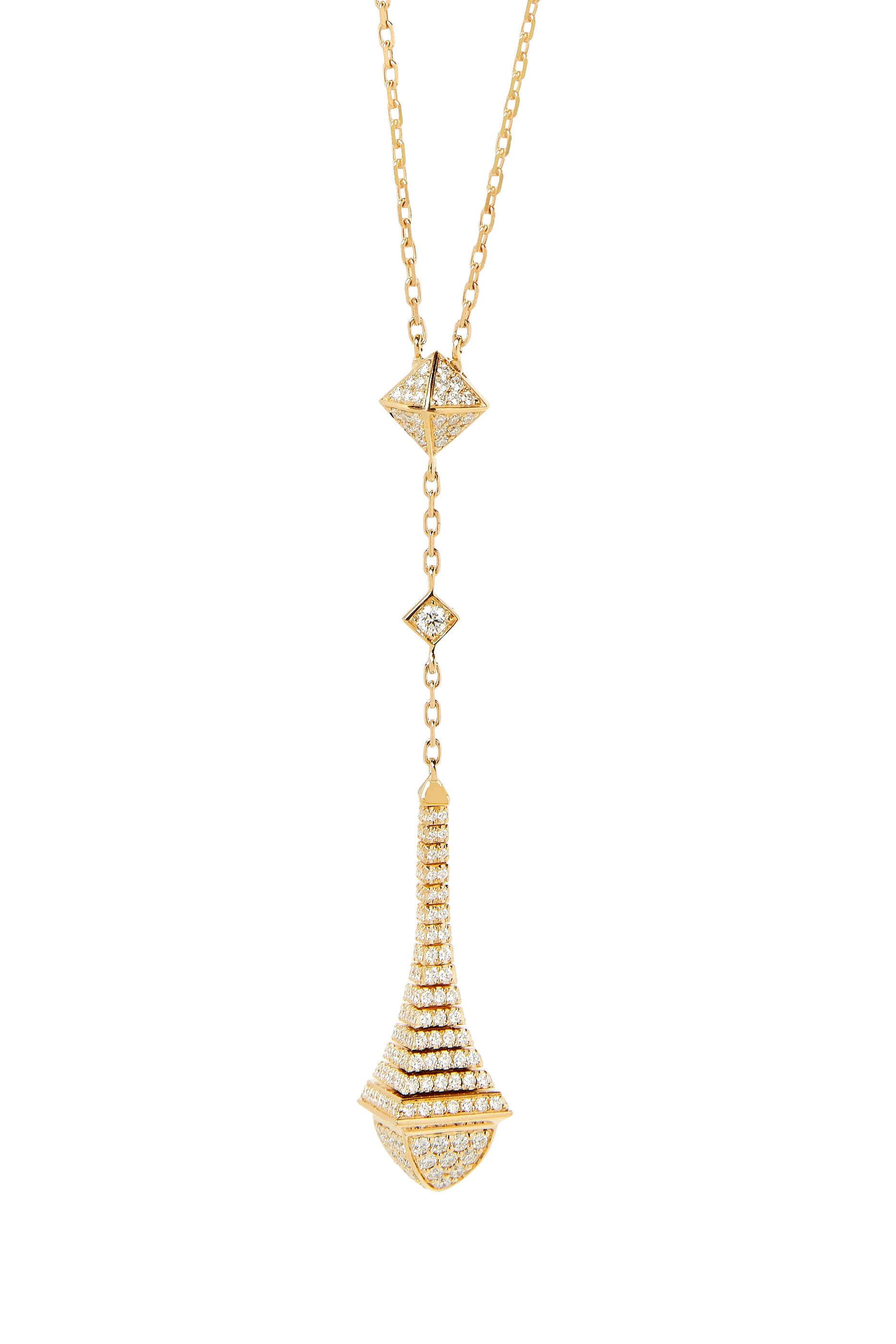 Cleo Teardrop Pendant, 18k Yellow Gold & Diamonds