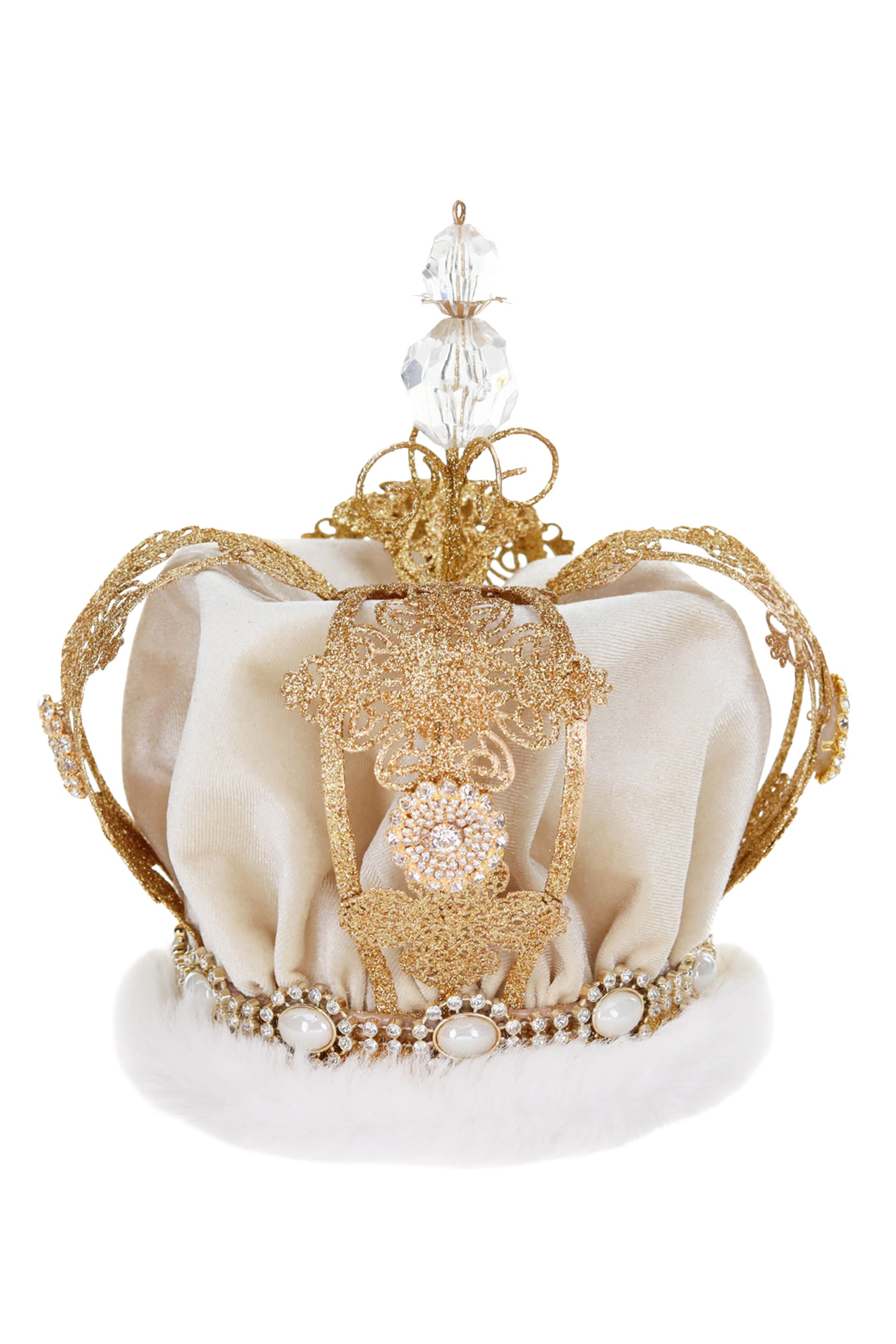 Metal Wire/Fabric Crown Tree Topper