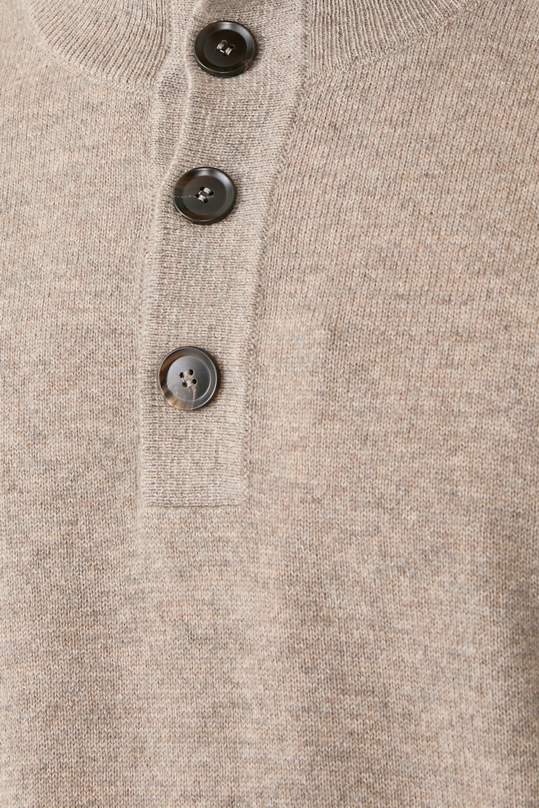 Mock Neck Buttons Knit Polo