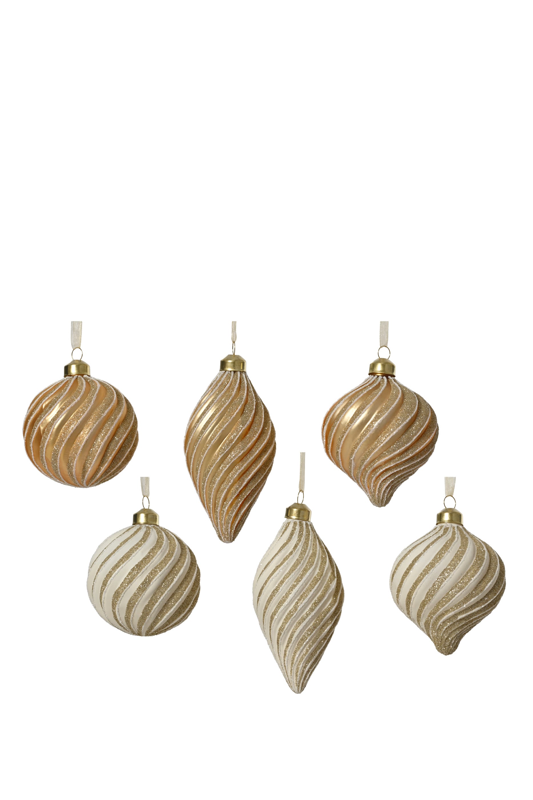 Matte Swirl Baubles - Pack of 6