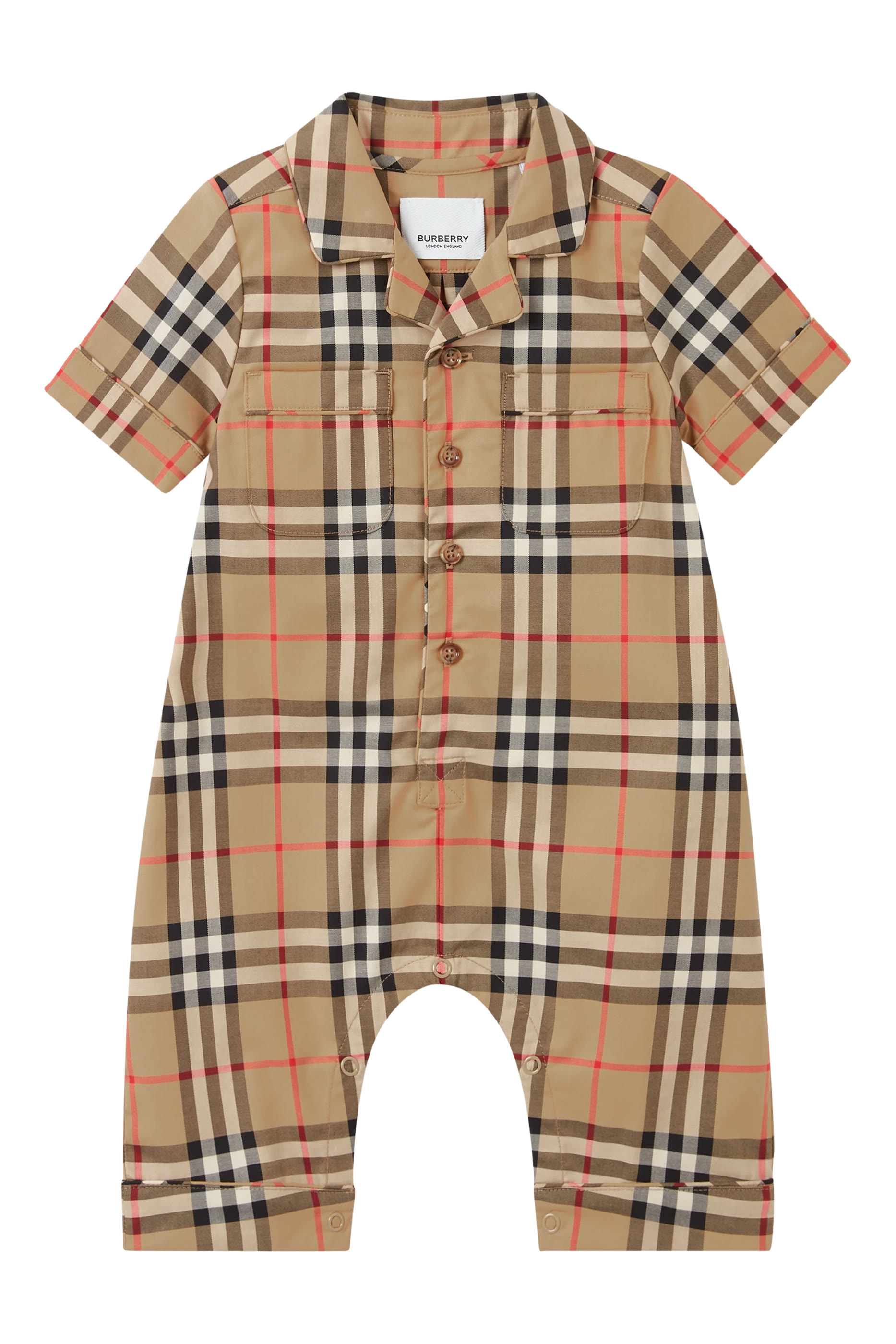 Baby Check Cotton Playsuit