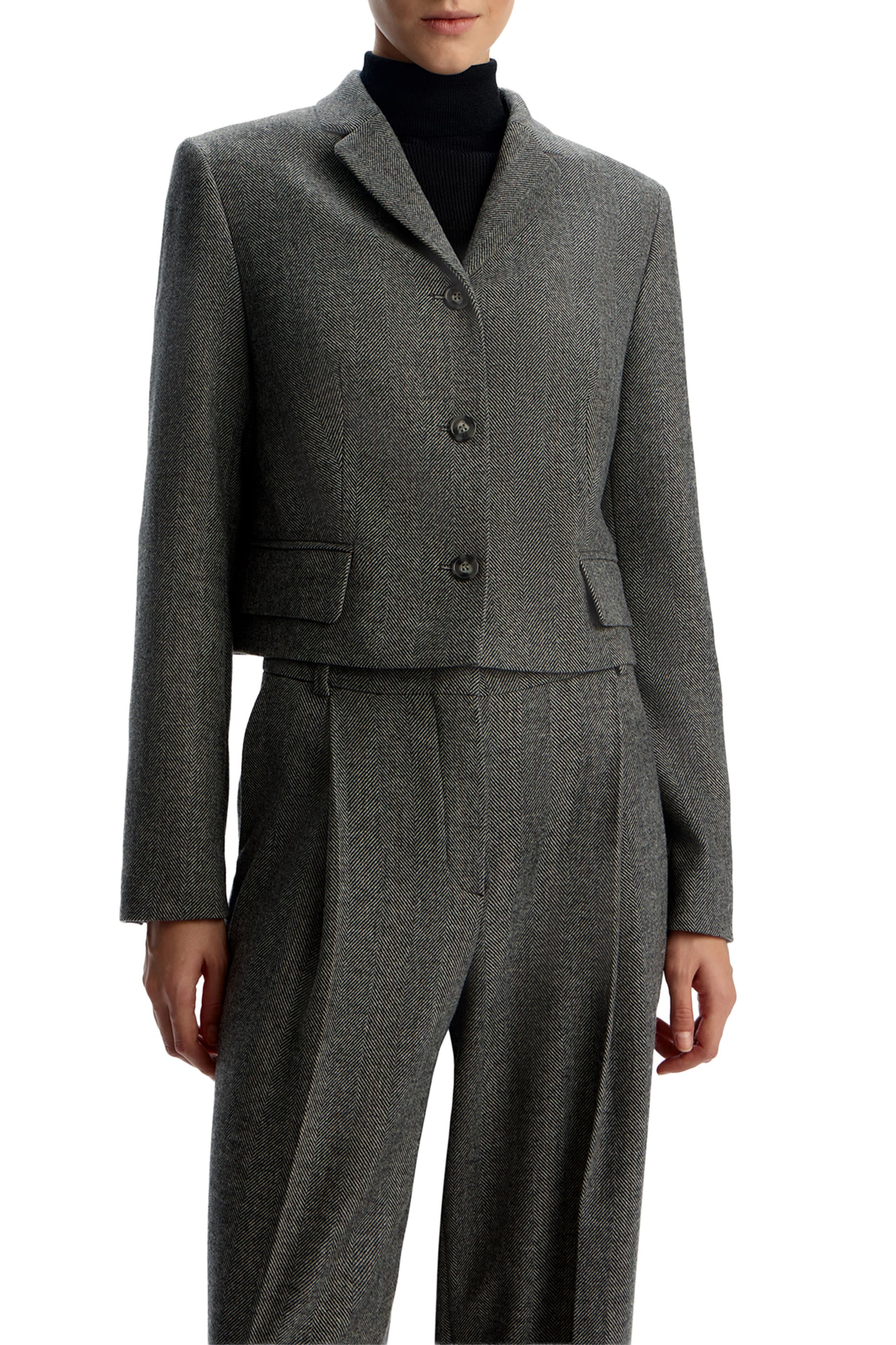  Herringbone Wool-Blend Blazer