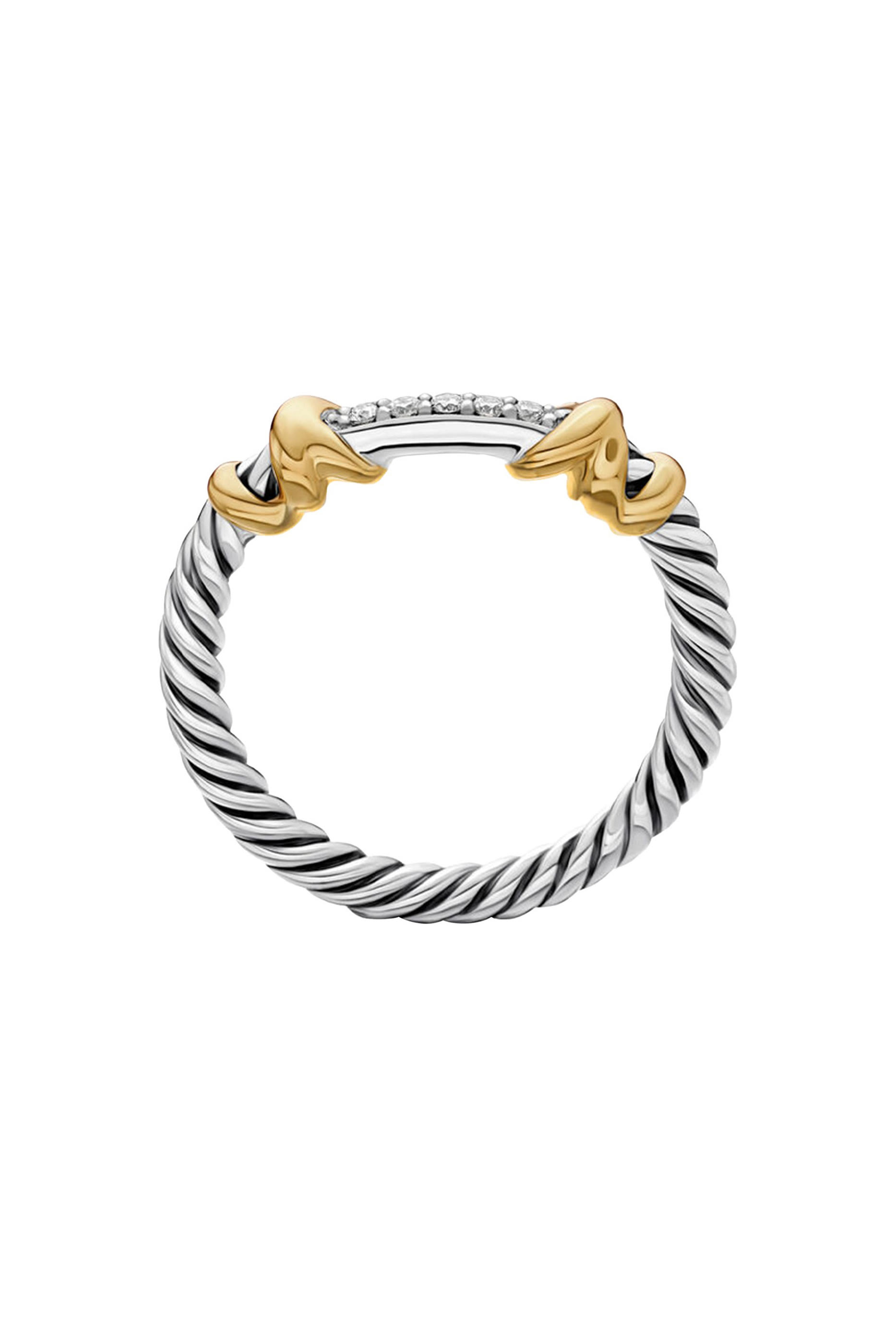 Petite Helena Wrap Band Ring, 18K Yellow Gold, Sterling Silver & Diamonds