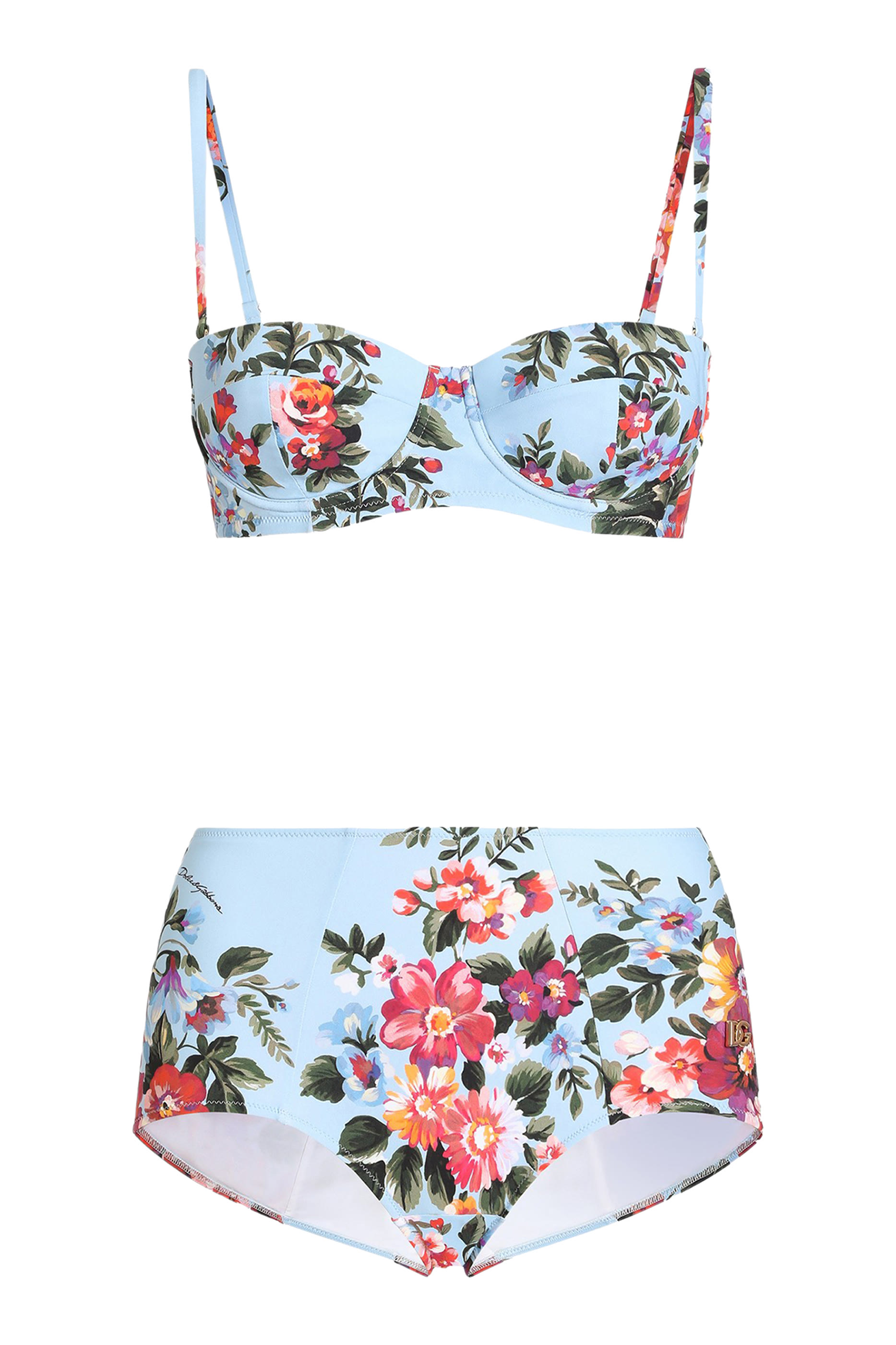 Flower Bouquet-Print Balconette Bikini