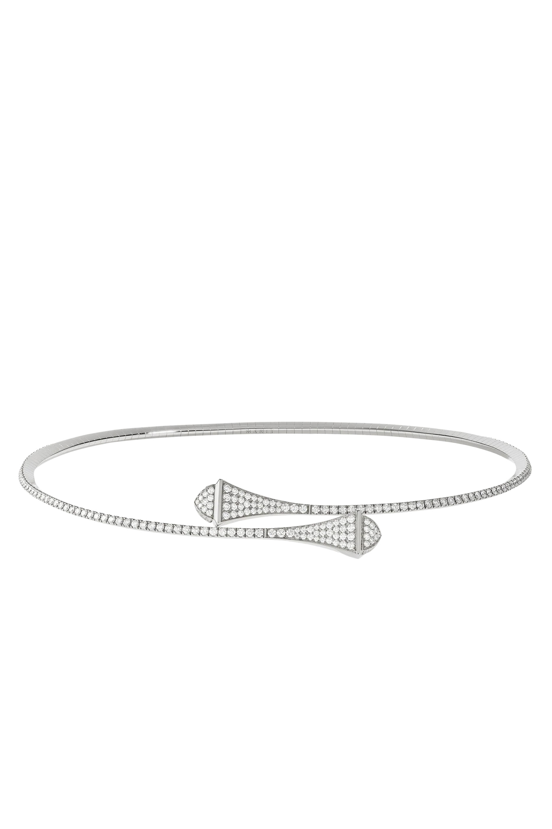 Cleo Full Diamond Slip-On Necklace, 18k White Gold & Diamonds