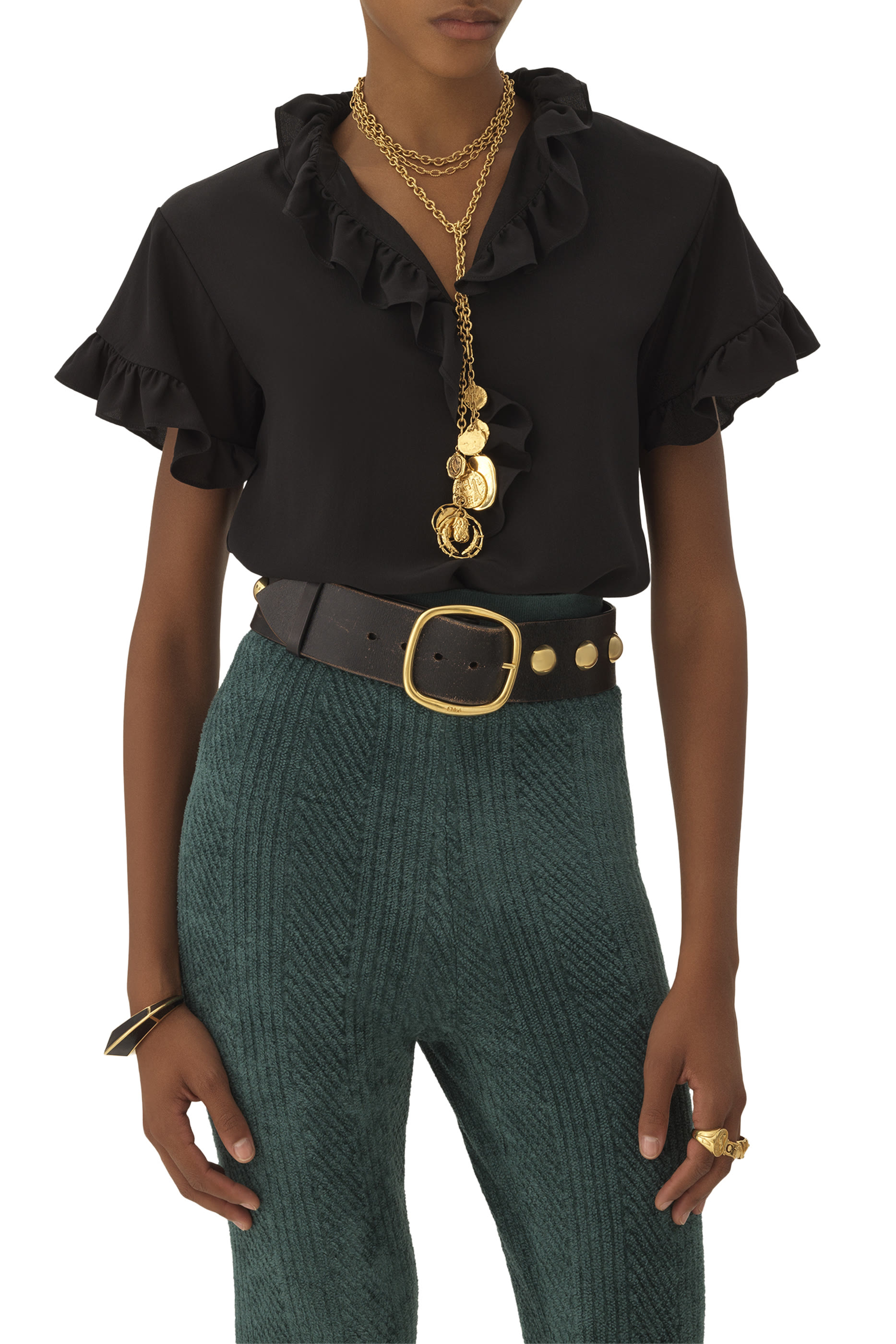 Short Sleeves Ruffle Top