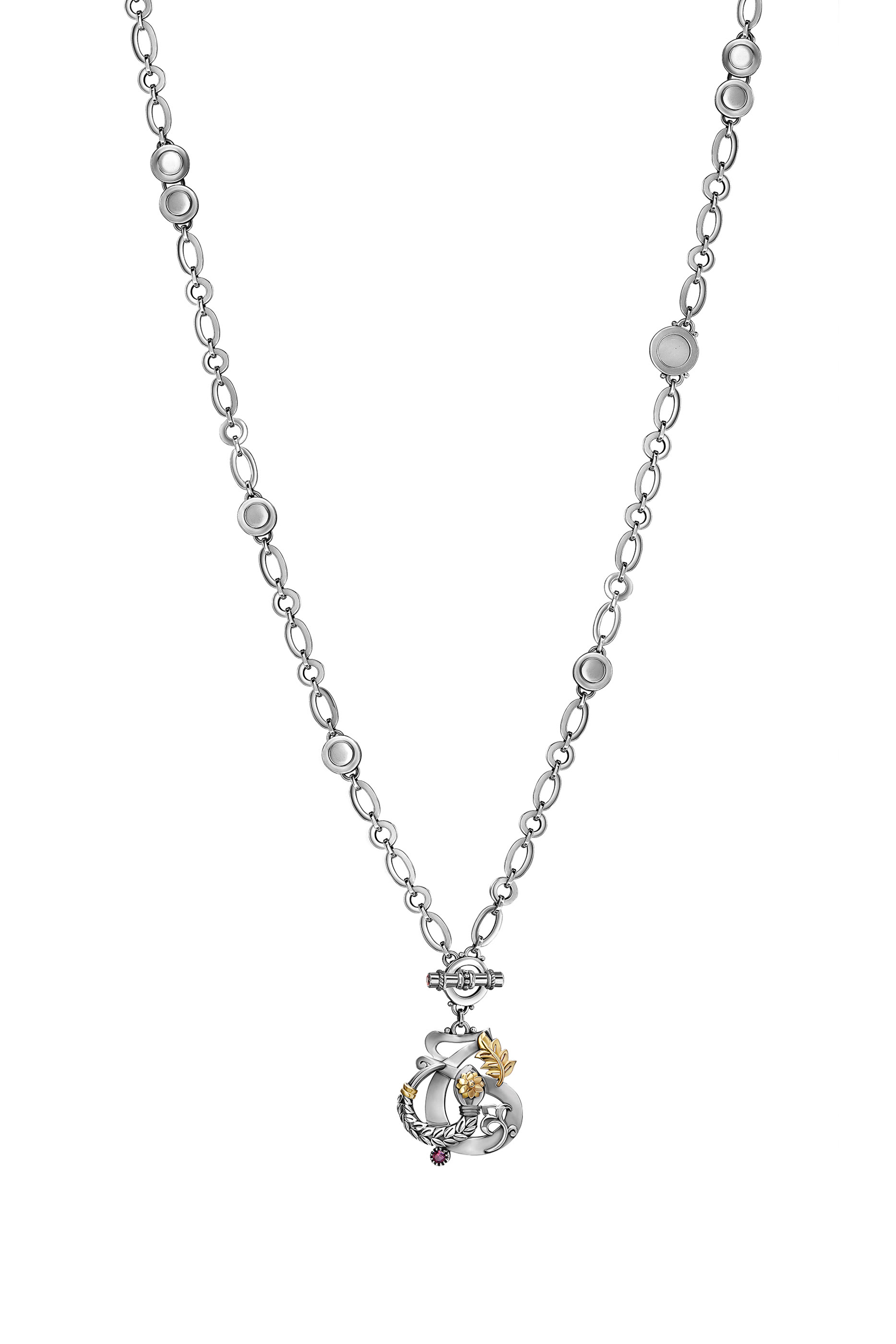 Love & Rebirth Multi-Way Necklace, 18k Gold, Sterling Silver & Rhodolite, Garner or Turquoise