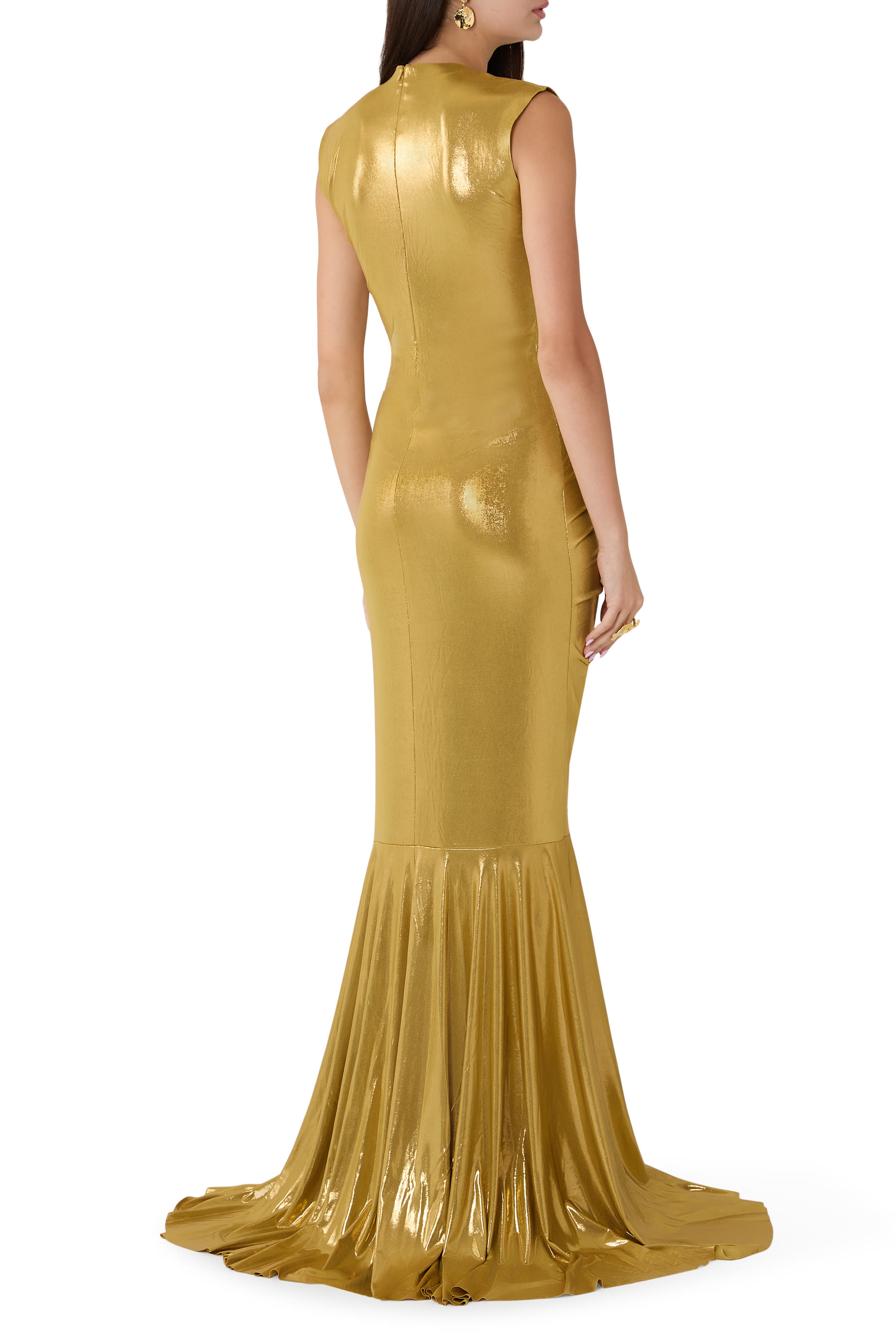  Shirred Front Fishtail Gown