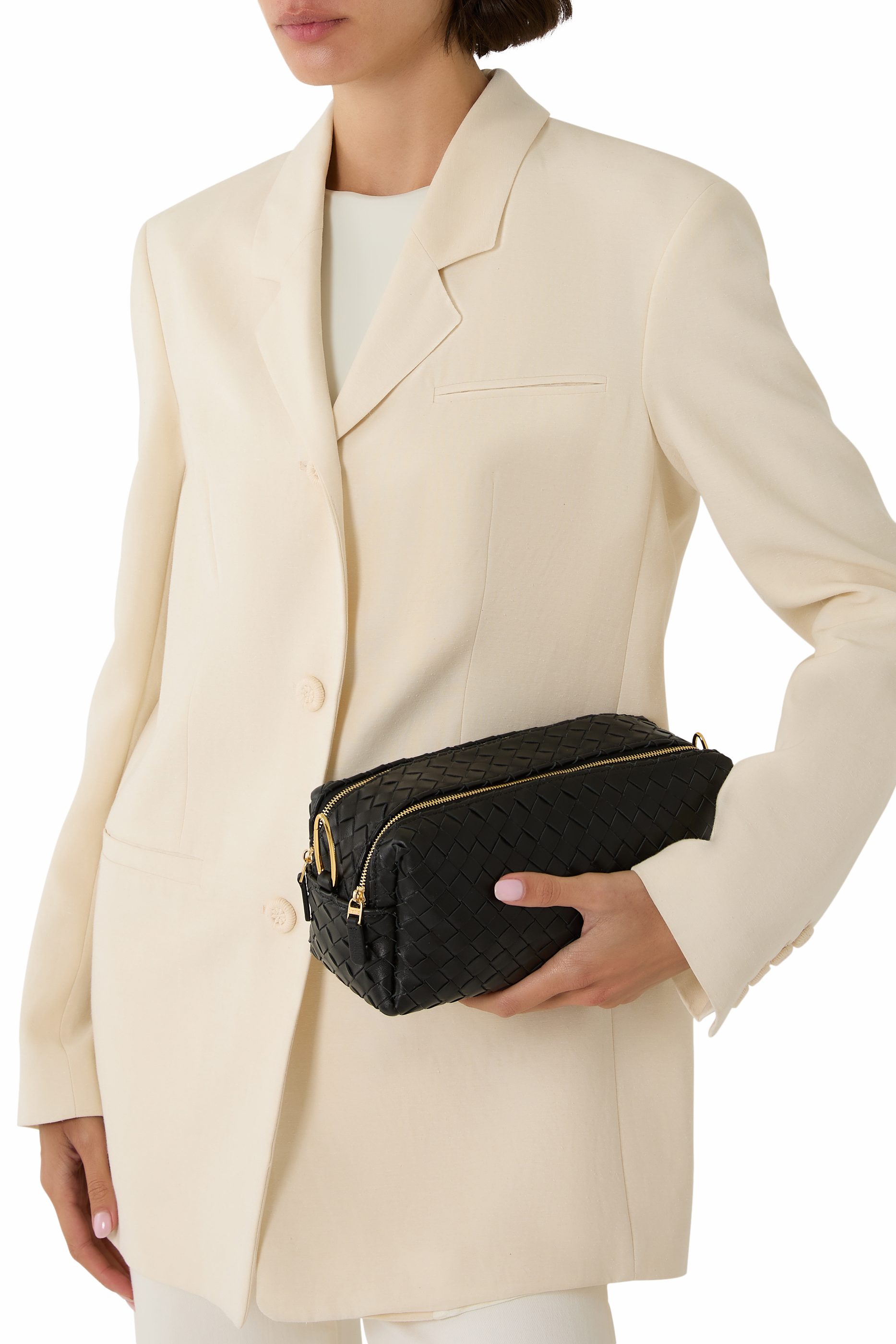 Trousse Chain Woven Leather Bag