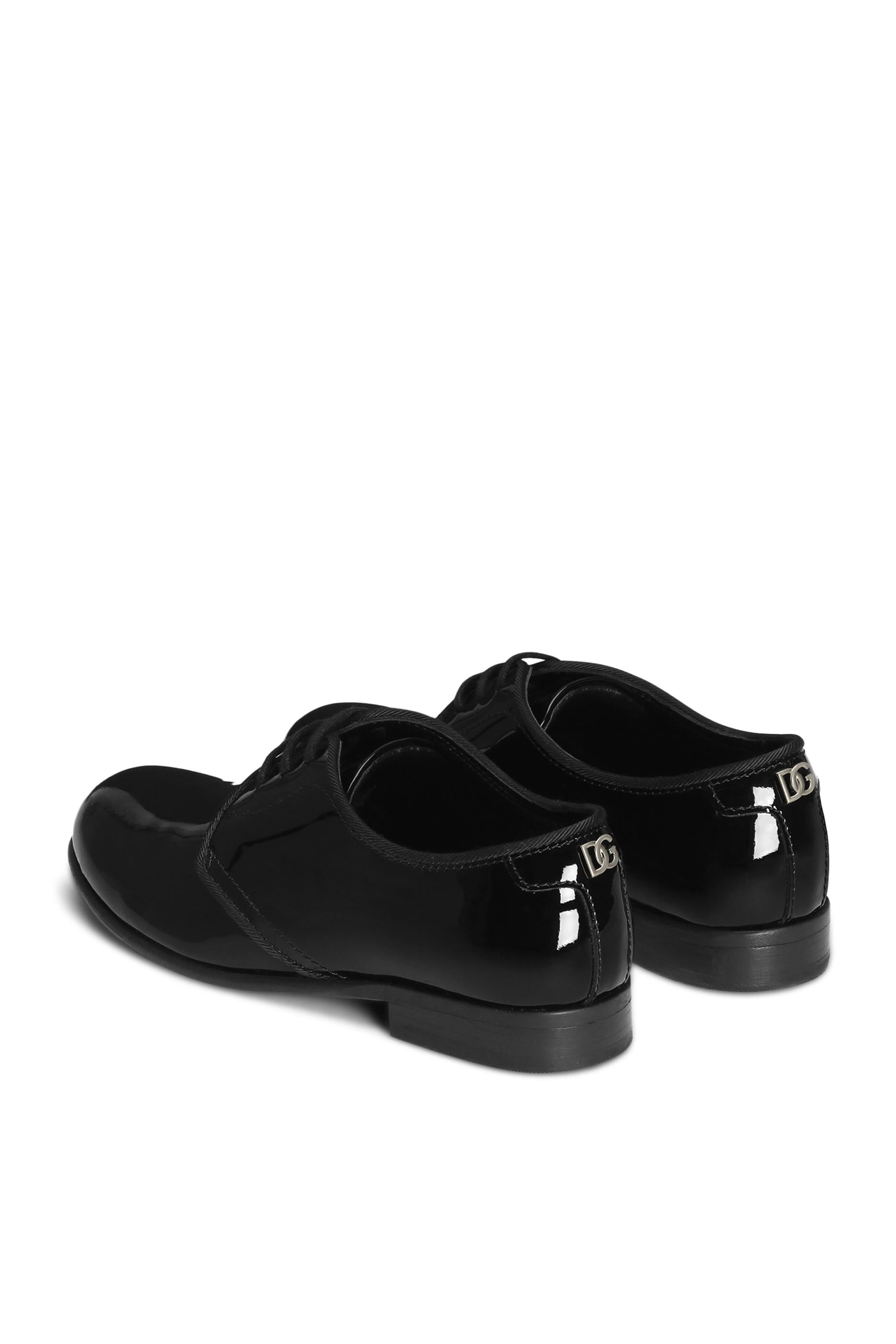 Kids Polished Calfskin Derby Shoes