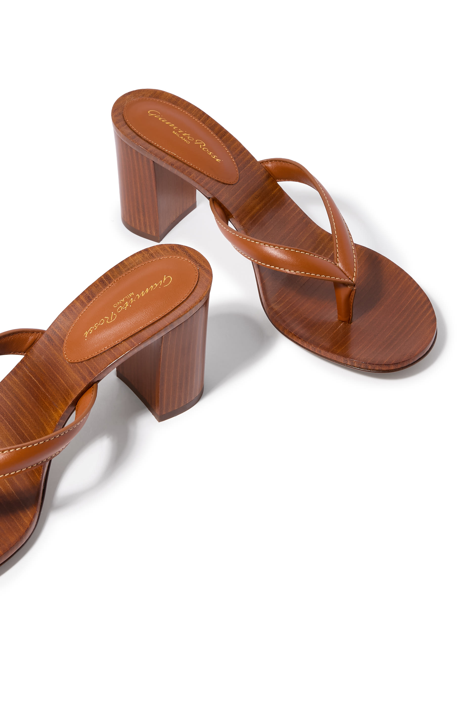 Leather 70 Thong Mules